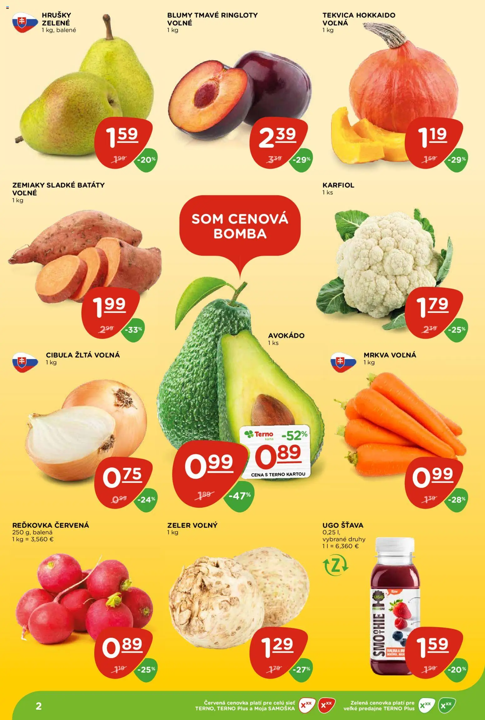 Náhľad Terno letáku platného od 22.10.2026 - Tekvica, Mrkva, Zemiaky, Cibuľa, Tekvica Hokkaido, Hrušky, Batáty, Šťava