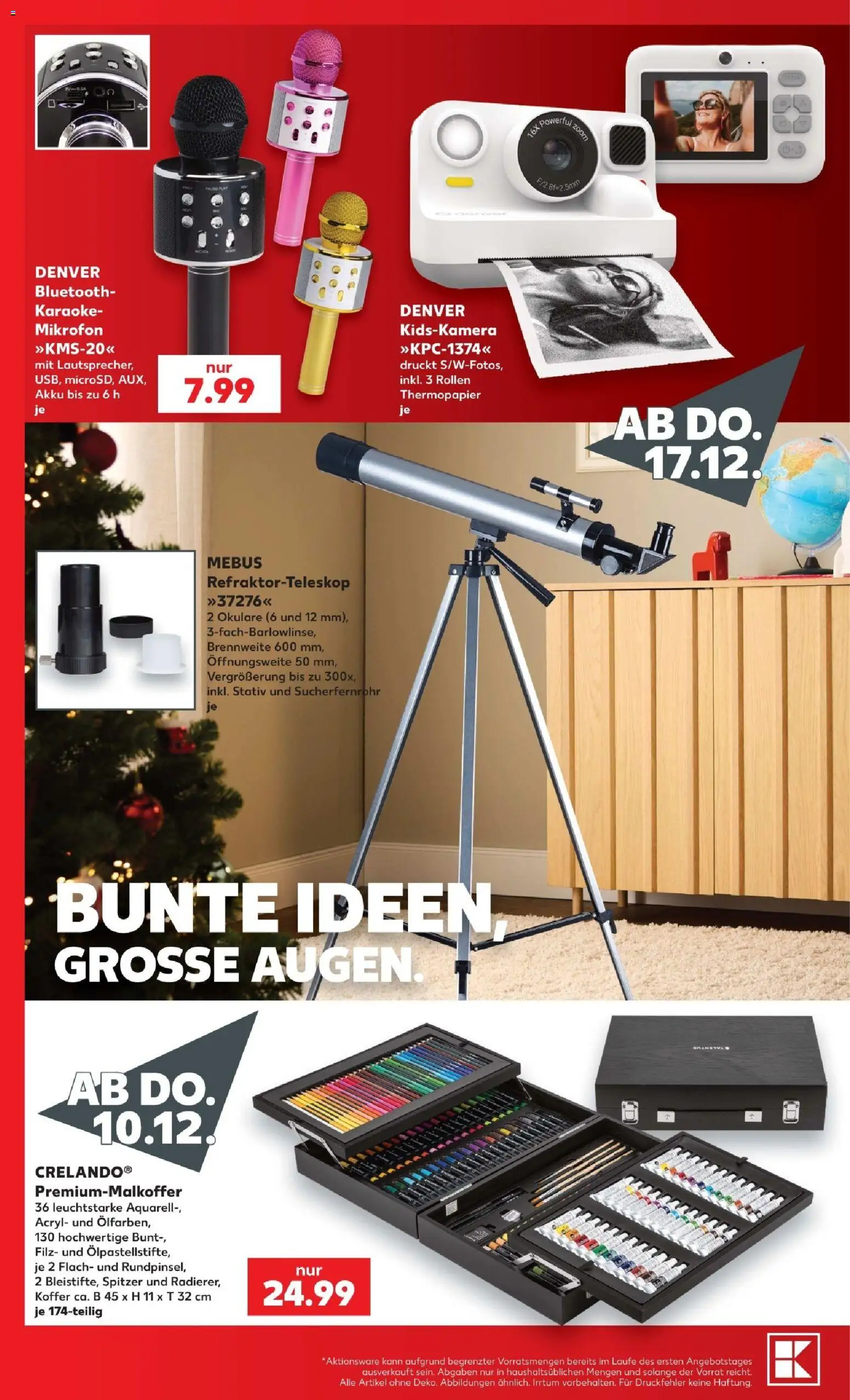 Vorschau von dem Prospekt des Geschäftes Kaufland, gültig ab dem 12.10.2026 - Koffer, Mikrofon, Stativ