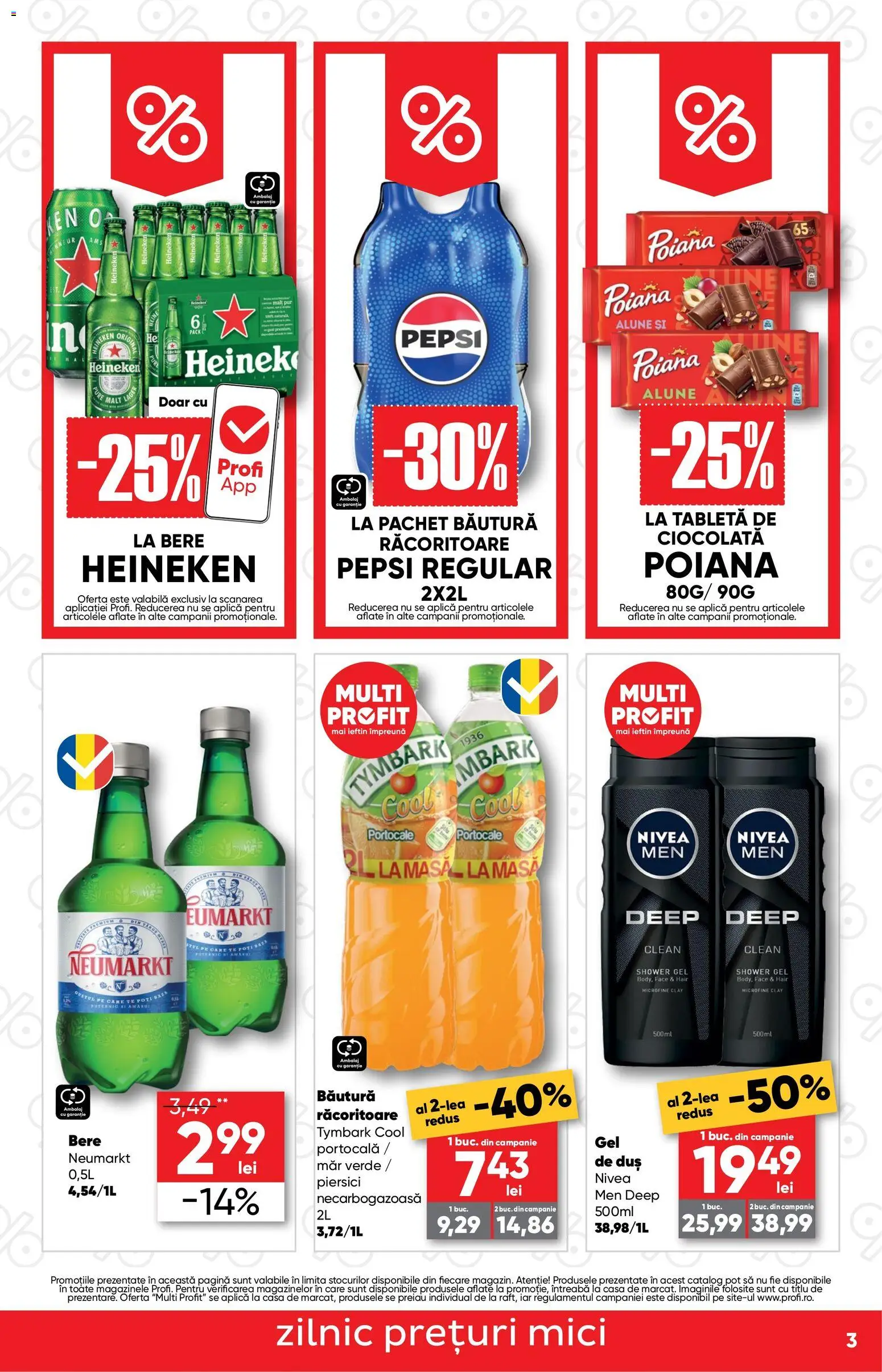 Previzualizarea de cataloage: Profi Profi Catalog Discount valabil de la 29.10.2026 - Masă, Pepsi, Gel de duș, Nivea, Alune, Portocale, Duș, Aplică
