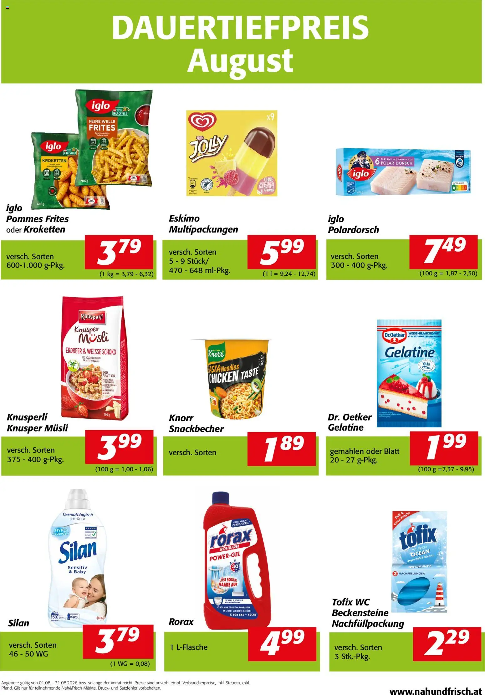 Vorschau der Angebote: Nah und Frisch Nah und Frisch - Dauertiefpreise August gültig ab 01.08.2026