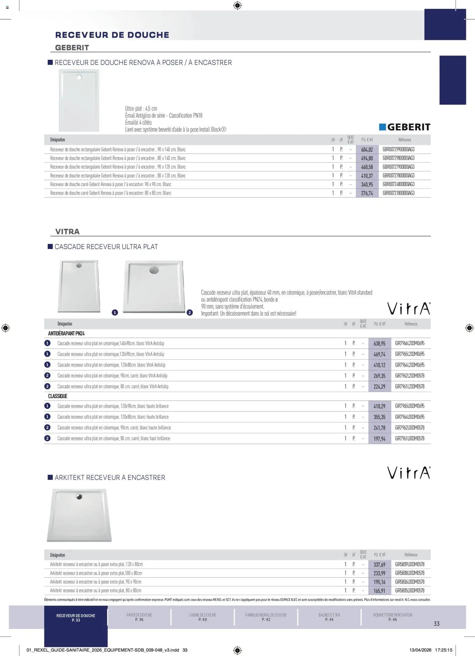 Prévisualisation de Rexel - Brochure Sanitaire du magasin Rexel formulaire valide 20/04/2026 - Cascade, Livre, Douche