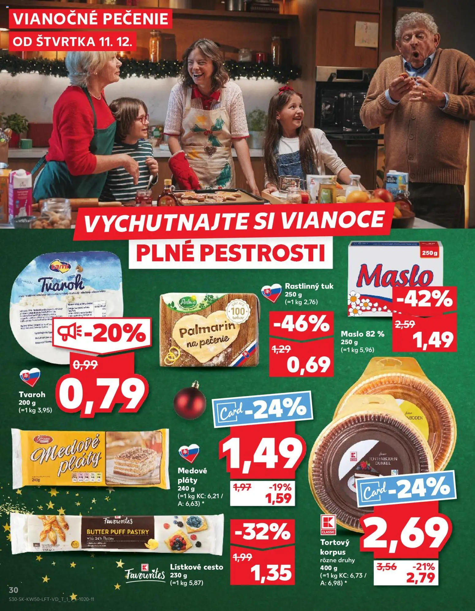 Náhľad Kaufland letáku platného od 11.12.2025 - Maslo, Tvaroh, Lístkové cesto, Palmarin