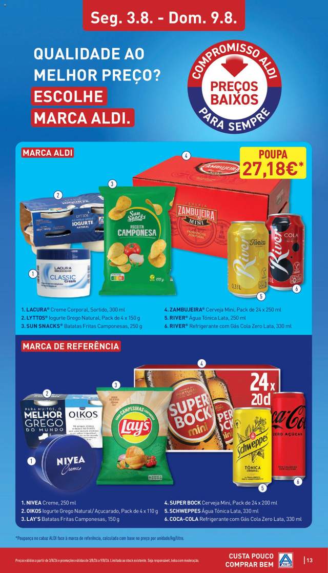 Novo folheto Aldi a partir de 03/08