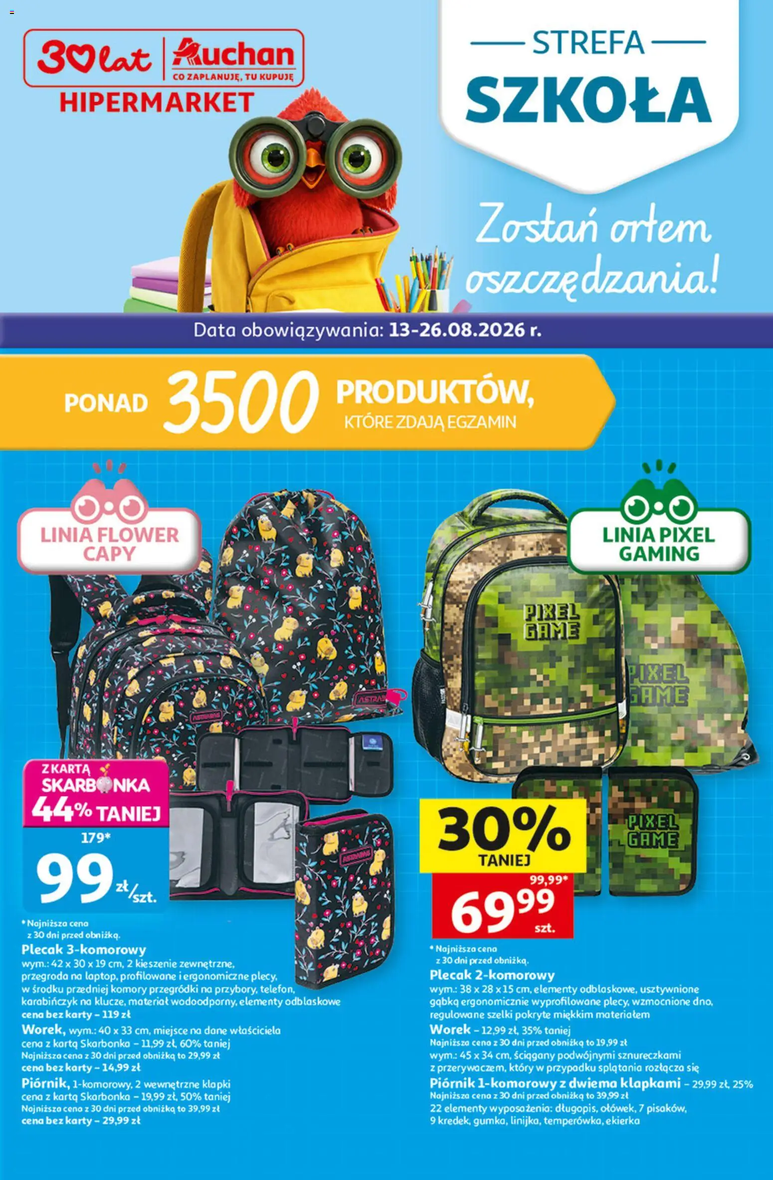 Pogląd gazetki "Auchan gazetka - Zostań ortem oszczędzania" ze sklepu Auchan ważnej od 13.08.2026