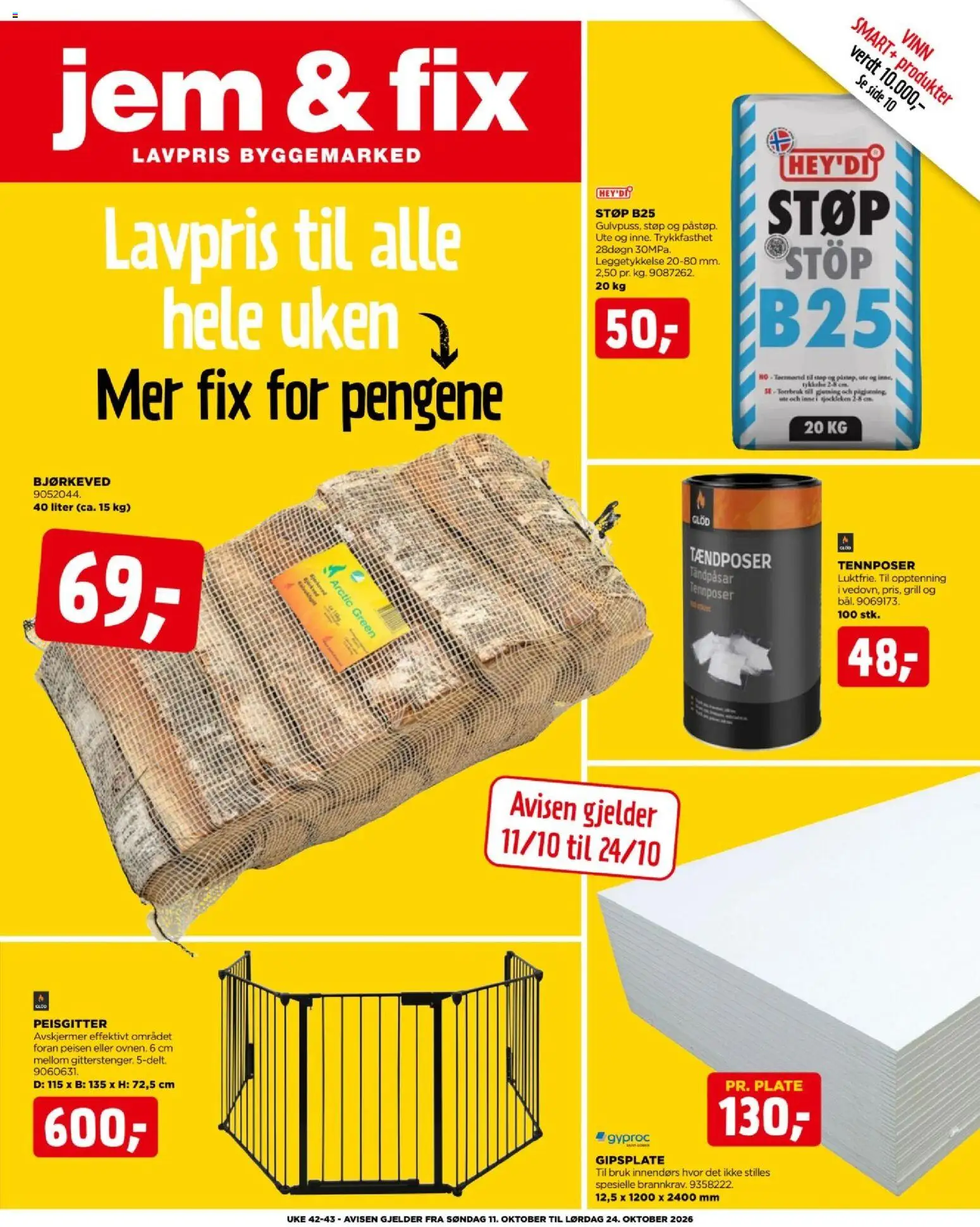 Forhåndsvis Jem & Fix kundeavis fra butikk Jem & Fix gyldig fra 11/10/2026 - Plate, Tennposer, Grill