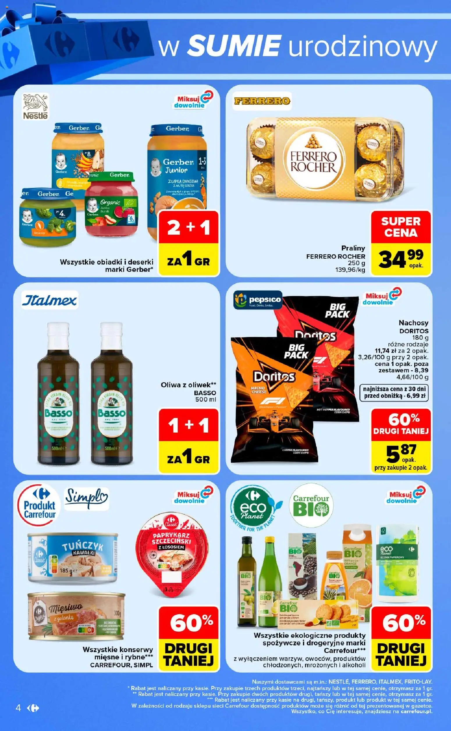 Pogląd gazetki "Carrefour gazetka - Weekend okazji" ze sklepu Carrefour ważnej od 08.10.2026 - Ferrero rocher, Golonka, Doritos, Tuńczyk, Burak, Nachosy, Paprykarz, Praliny