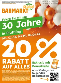 Vorschau von dem Prospekt des Geschäftes Globus Baumarkt, gültig ab dem 31.05.2026