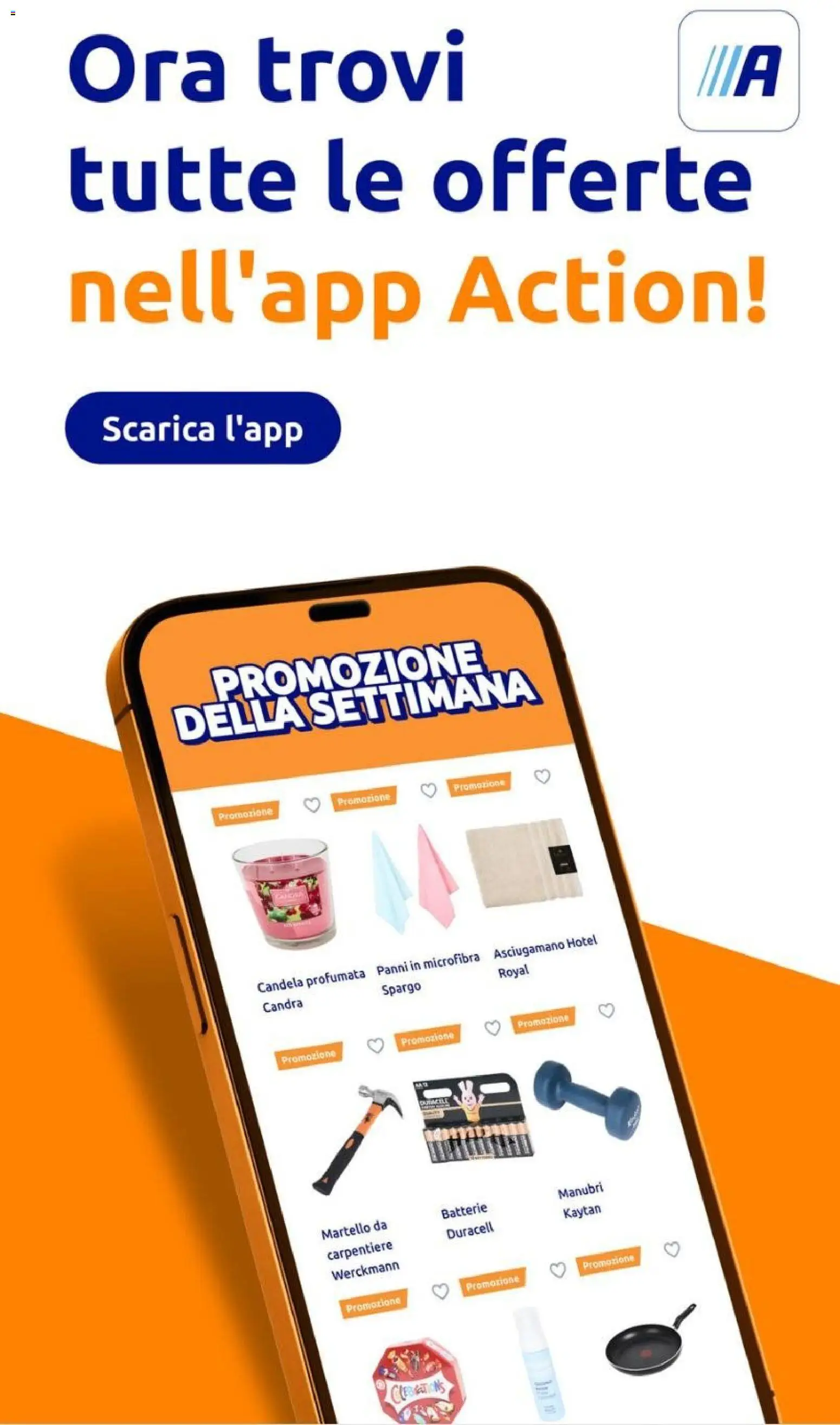 Anteprima dell'opuscolo Action volantino dal negozio Action valido da 21/10/2026 - Candela, Martello, Asciugamano, Batterie, Panni