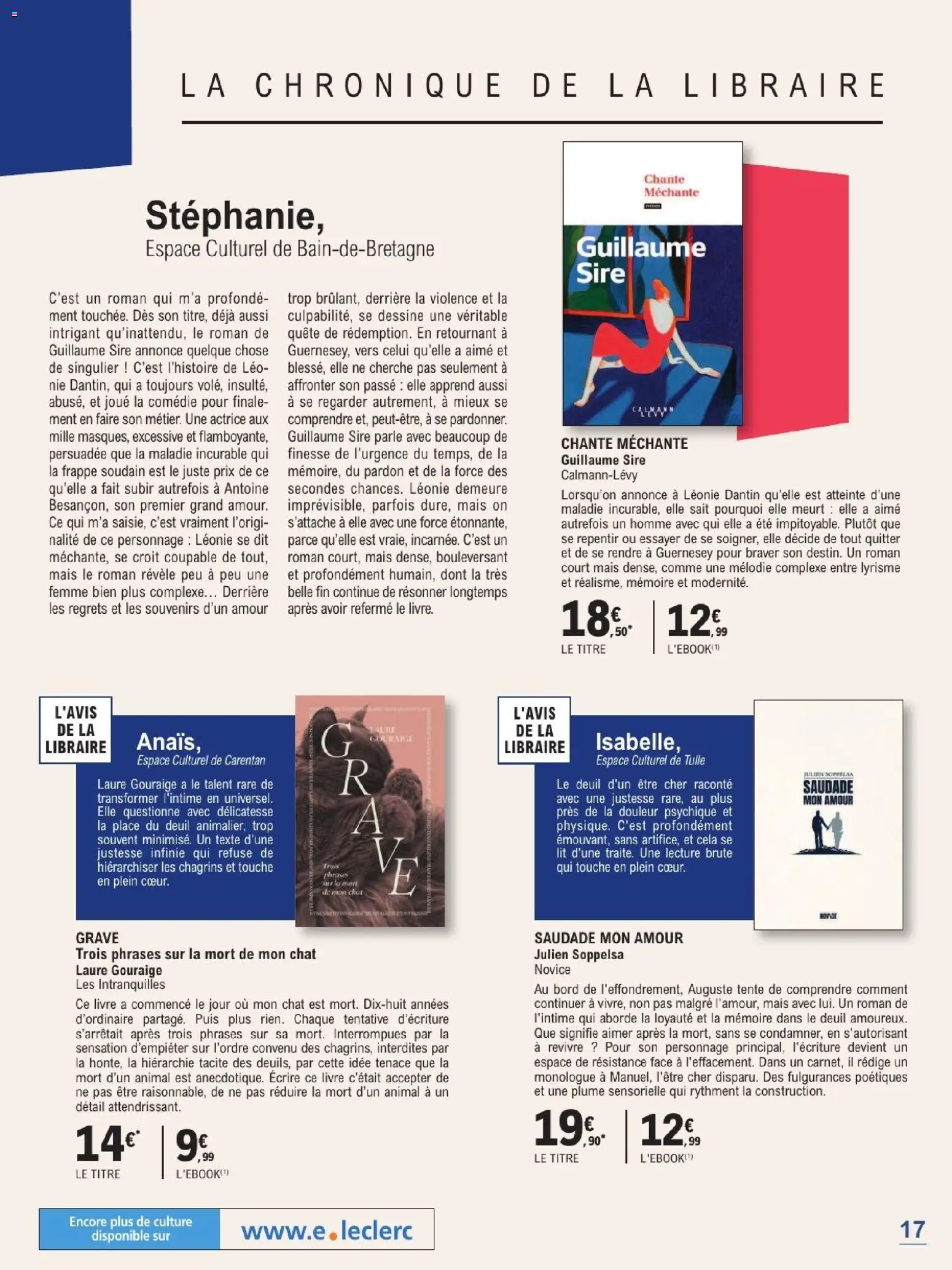 Prévisualisation de E.Leclerc Guide rentree litteraire du magasin E.Leclerc formulaire valide 01/09/2026 - Lit, Livre, Mais, Tente