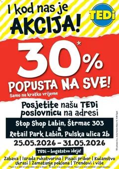 Pregled letka TEDi Katalog trgovine TEDi vrijedi od 24.05.2026