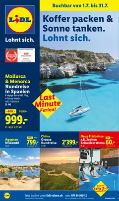 Vorschau des Merkblatts Lidl aktionen Reise-Highlights vom Shop Lidl gültig von 01.07.2026 bis 31.07.2026