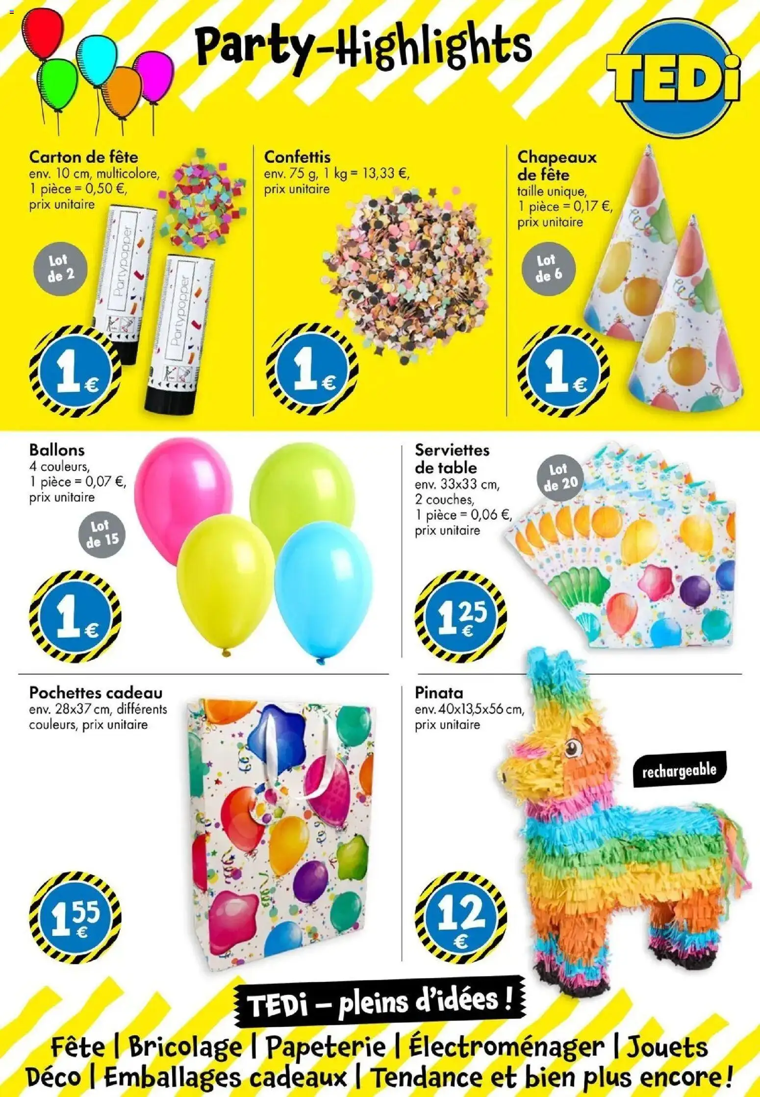 Prévisualisation de TEDi catalogue Pusey du magasin TEDi formulaire valide 21/10/2026 - Bricolage, Jouets, Table, Pinata, Serviettes