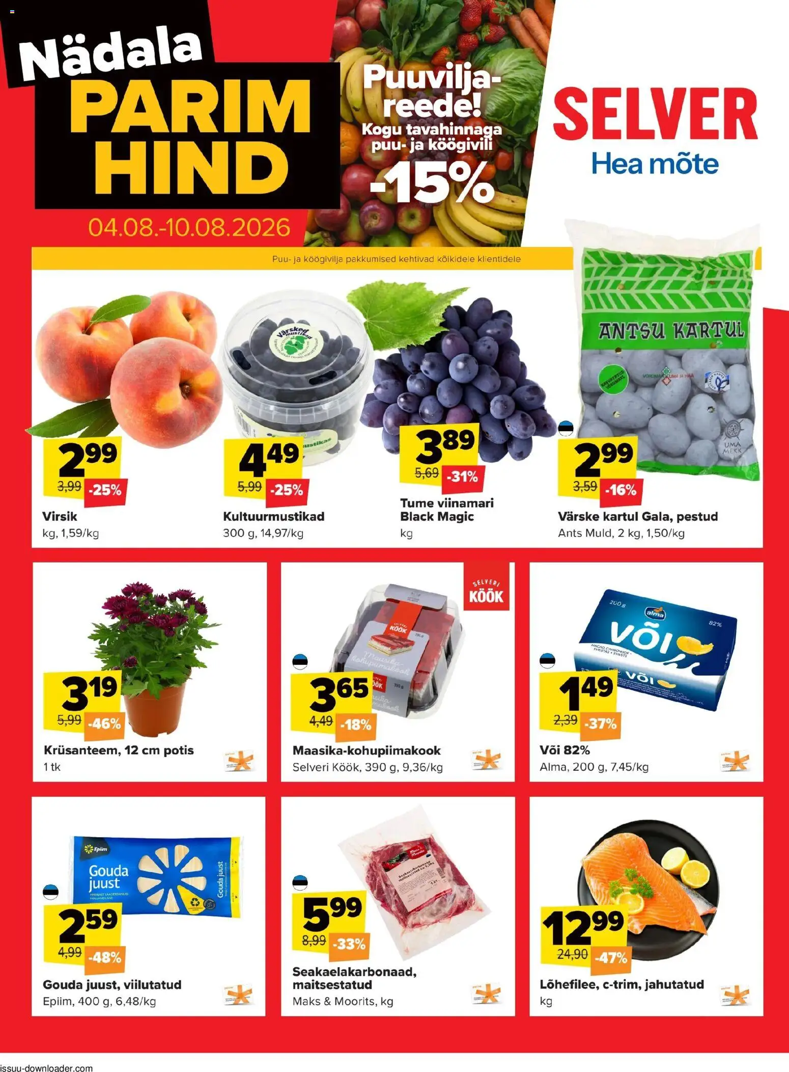 Selver kliendilehe eelvaade alates 04.08.2026