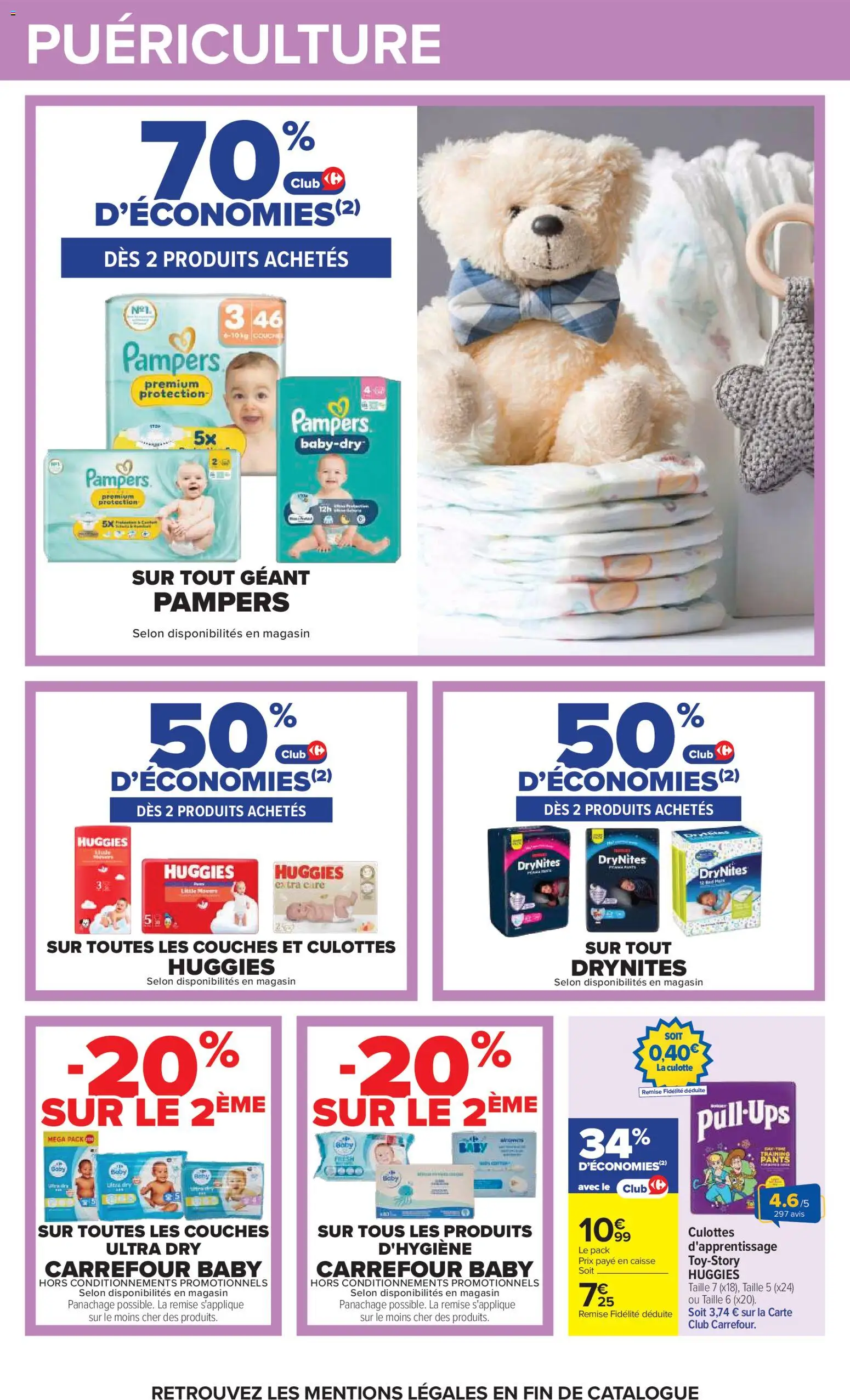 Prévisualisation de Carrefour Vos promos du quotidien du magasin Carrefour formulaire valide 27/10/2026 - Culotte, Pampers, Couches, Hygiène