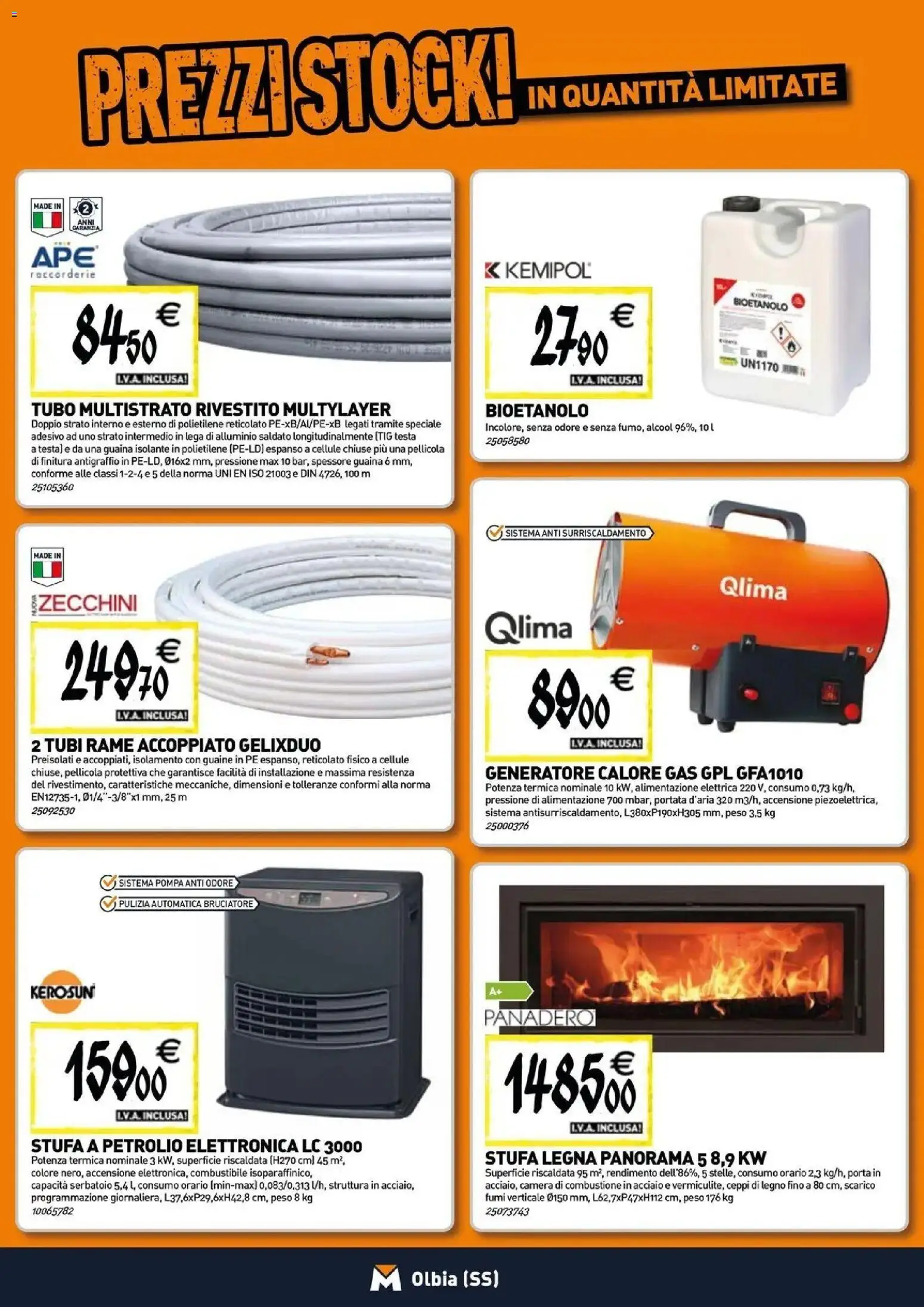 Anteprima dell'opuscolo TECNOMAT catalogo Olbia dal negozio TECNOMAT valido da 29/10/2026 - Tubi, Porta, Rame, Alluminio, Stufa, Generatore, Tubo, Pellicola