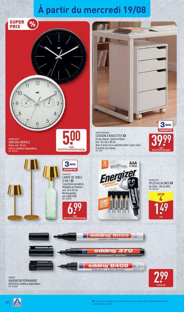 Nouveau catalogue Aldi à partir du 18/08