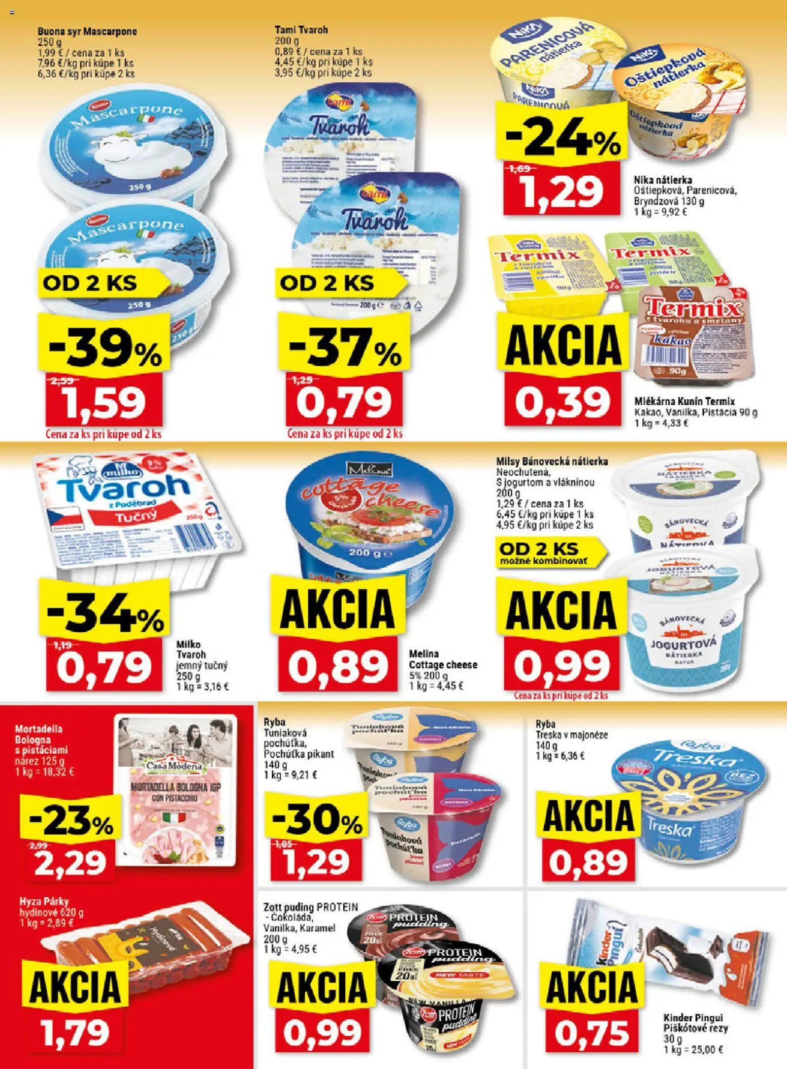 Náhľad Klas letáku platného od 05.10.2026 - Protein, Tvaroh, Kinder, Cottage cheese, Treska, Puding, Párky, Nátierka