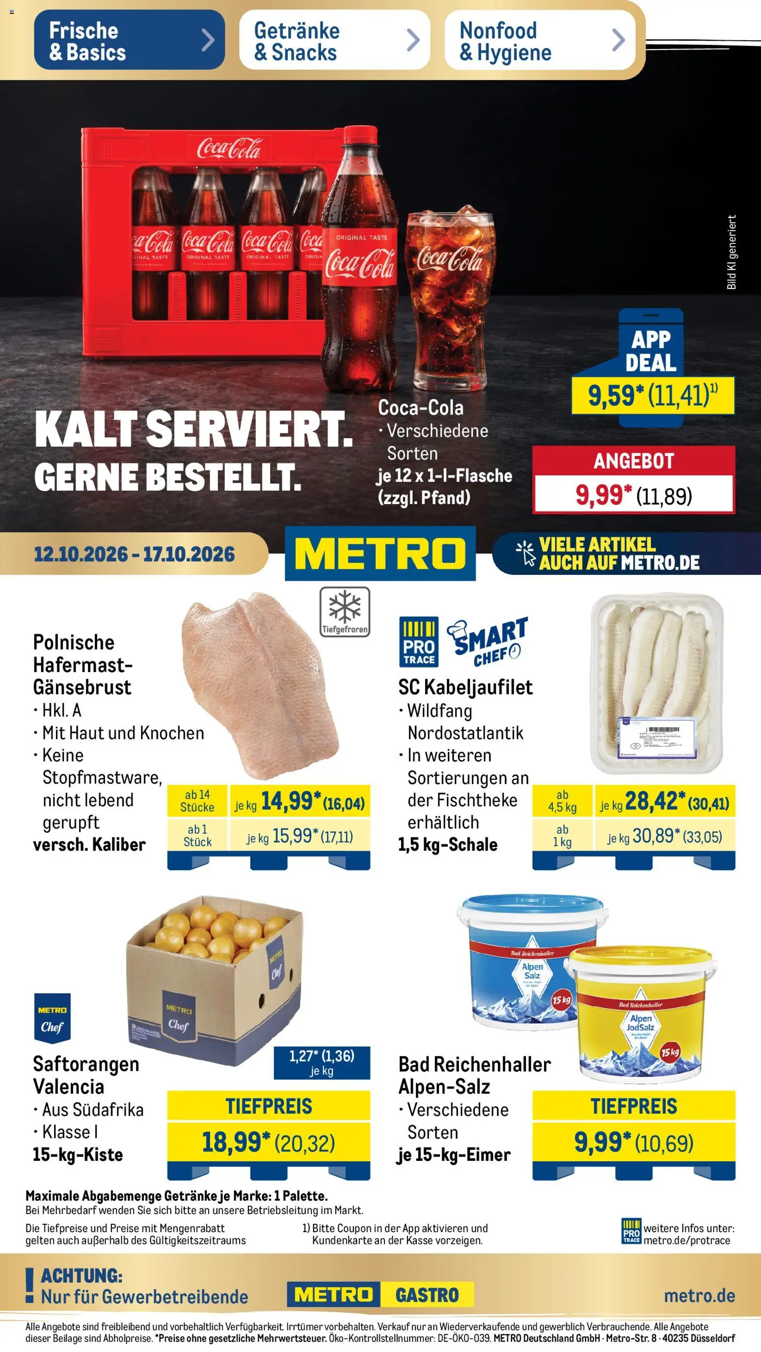 Vorschau von dem Prospekt des Geschäftes Metro, gültig ab dem 12.10.2026 - Coca cola, Bad, Cola, Salz