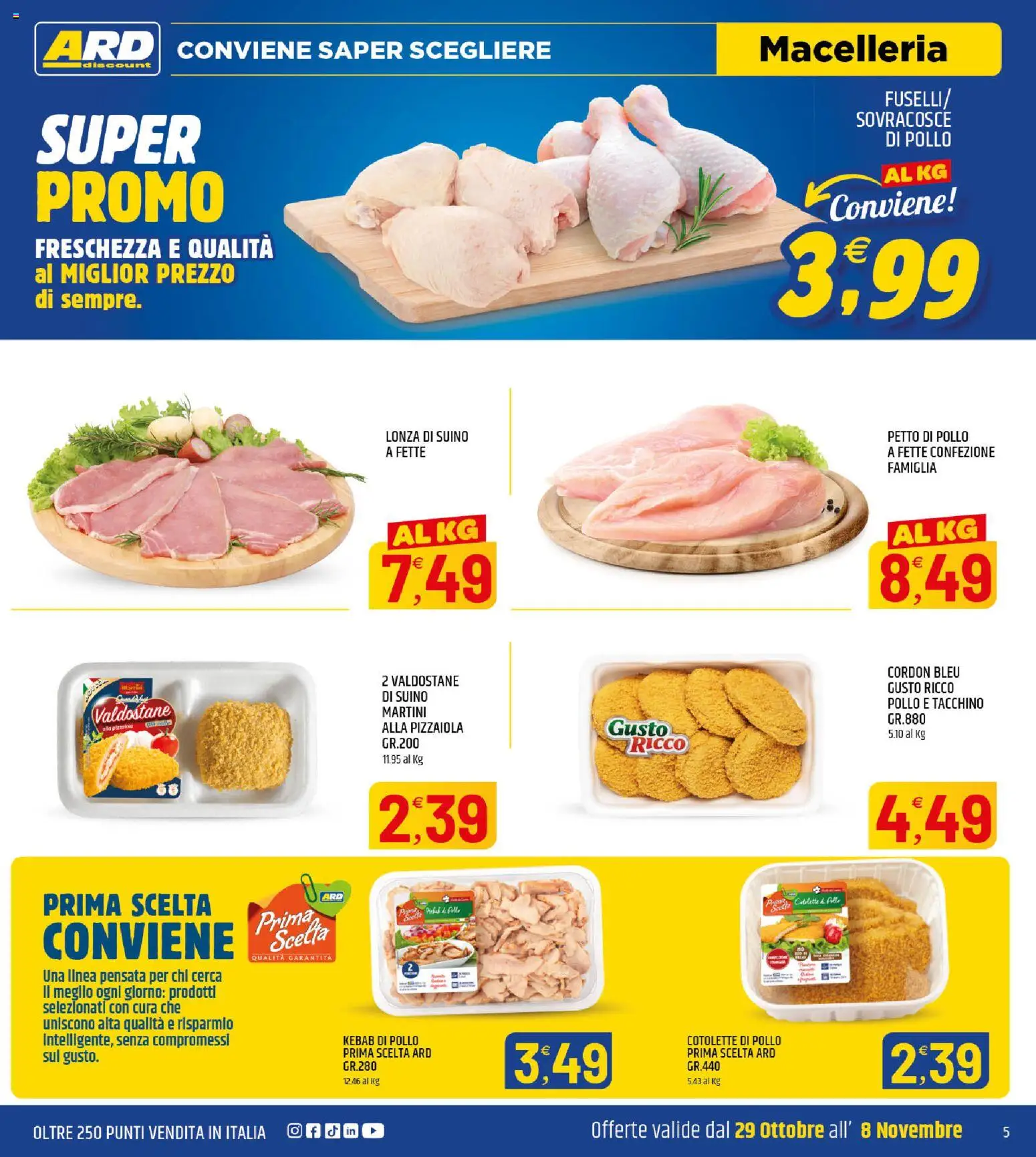 Anteprima dell'opuscolo ARD Discount volantino Donnalucata dal negozio ARD Discount valido da 25/10/2026 - Pollo, Tacchino, Petto di Pollo, Martini, Suino, Cotolette di pollo