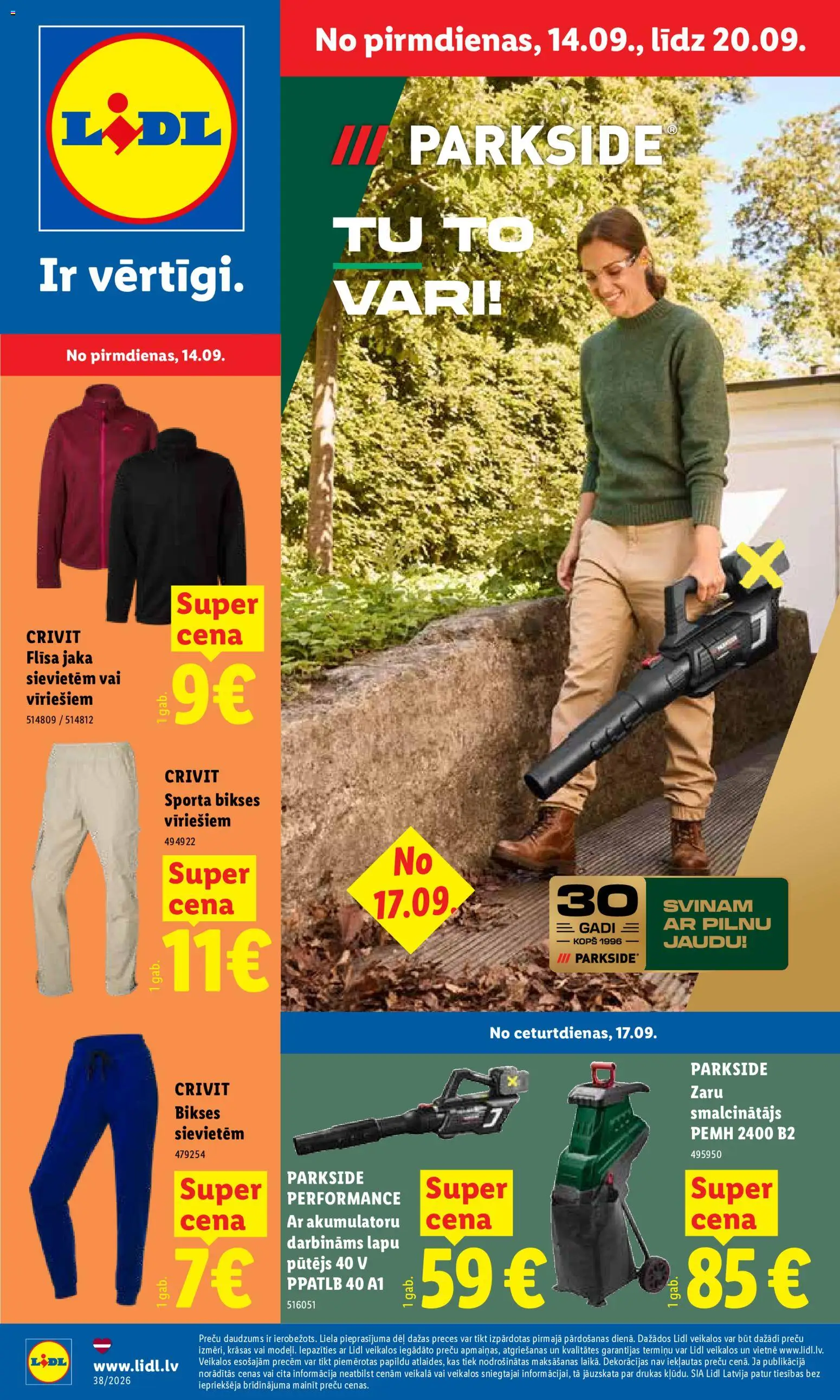 Skatīt Lidl akciju bukletu, derīgs no 14.09.2026.