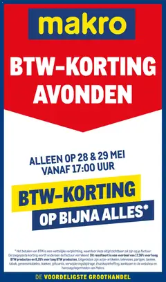 Voorbeeld van Makro folder - BTW-korting avonden van winkel Makro geldig vanaf 28-05-2026