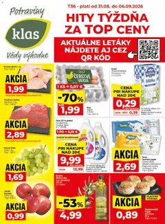 Náhľad Klas letáku platného od 31.08.2026