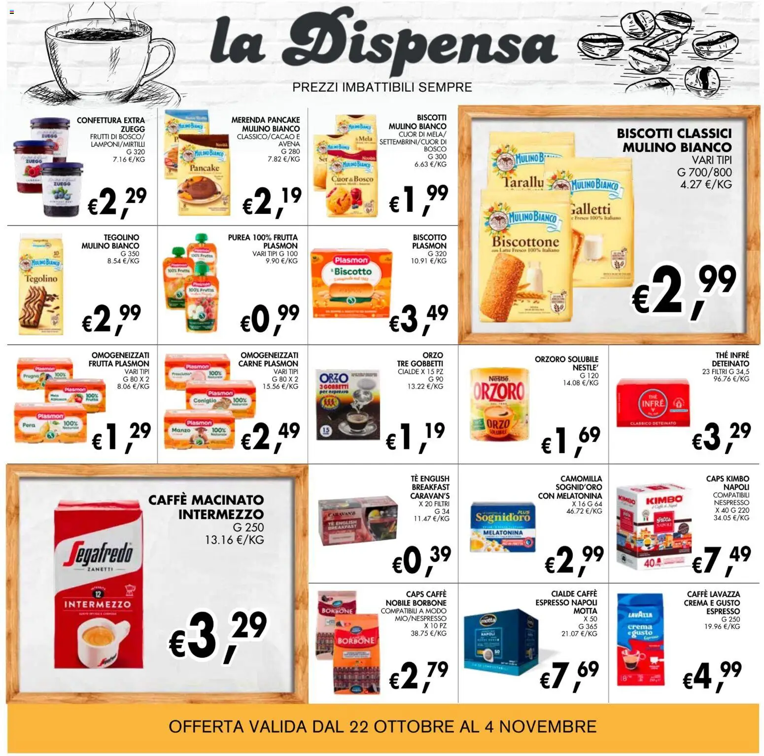 Anteprima dell'opuscolo Coal volantino èccoMi Teramo dal negozio Coal valido da 22/10/2026 - Crema, Caffè, Biscotti, Carne, Manzo, Borbone, Macinato, Purea
