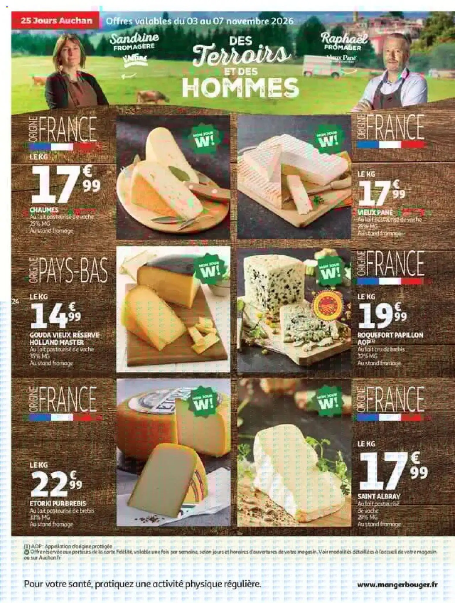 Prévisualisation de Auchan 25 jours 2 hypers du magasin Auchan formulaire valide 03/11/2026 - Fromage, Lait, Gouda, Fromage saint albray