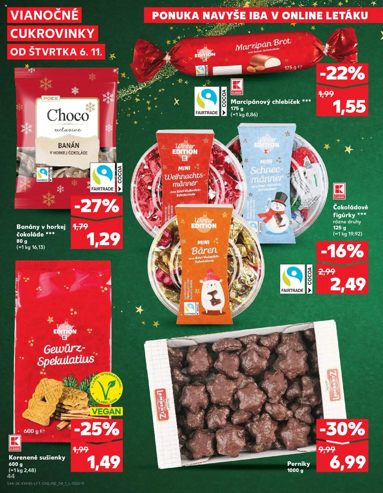 Náhľad Kaufland letáku platného od 06.11.2025 - Kakao, Sušienky, Banány