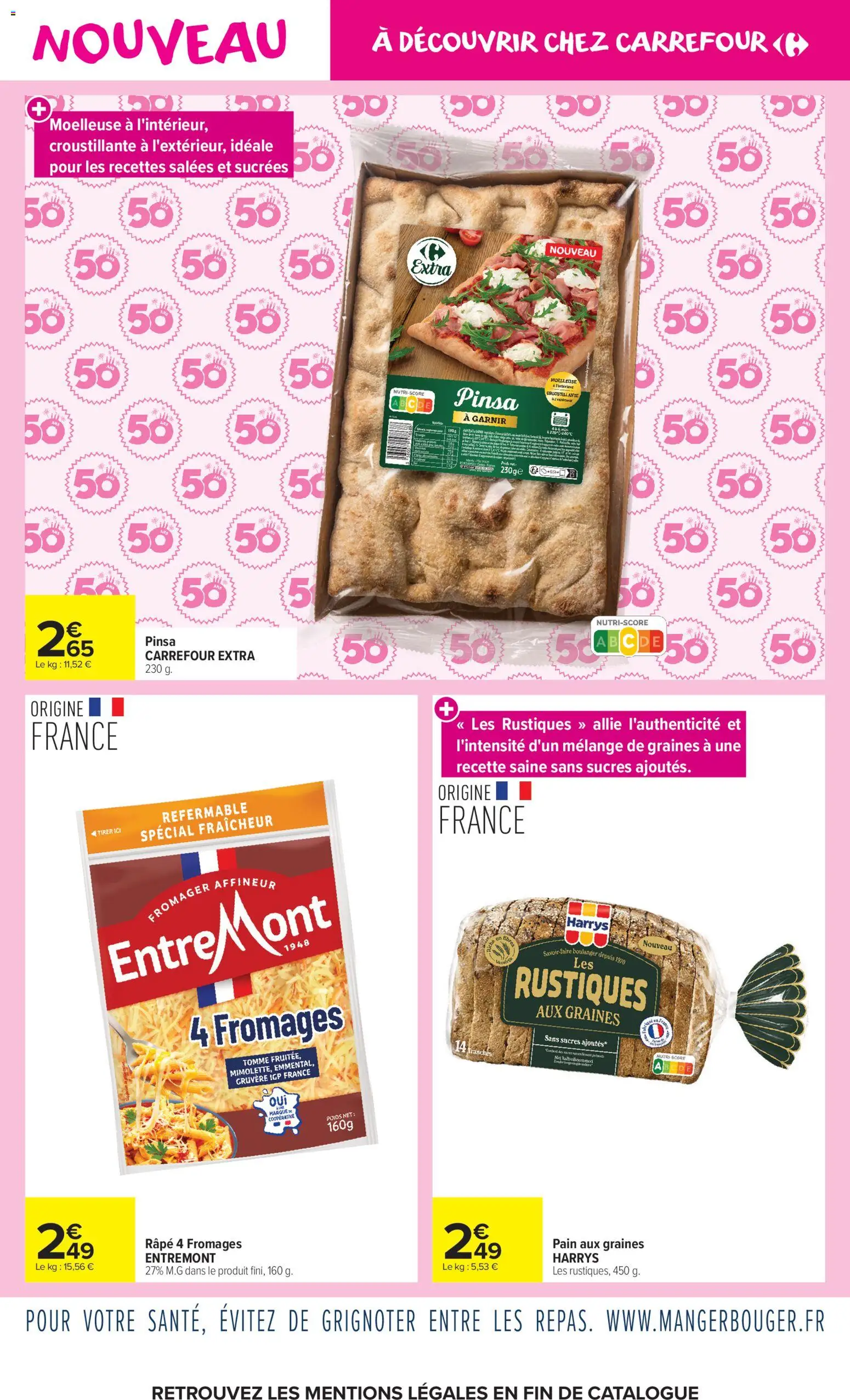 Prévisualisation de Carrefour Market Innos novembre du magasin Carrefour Market formulaire valide 03/11/2026 - Pain, Pinsa, Poids, Graines, Gruyère, Râpe