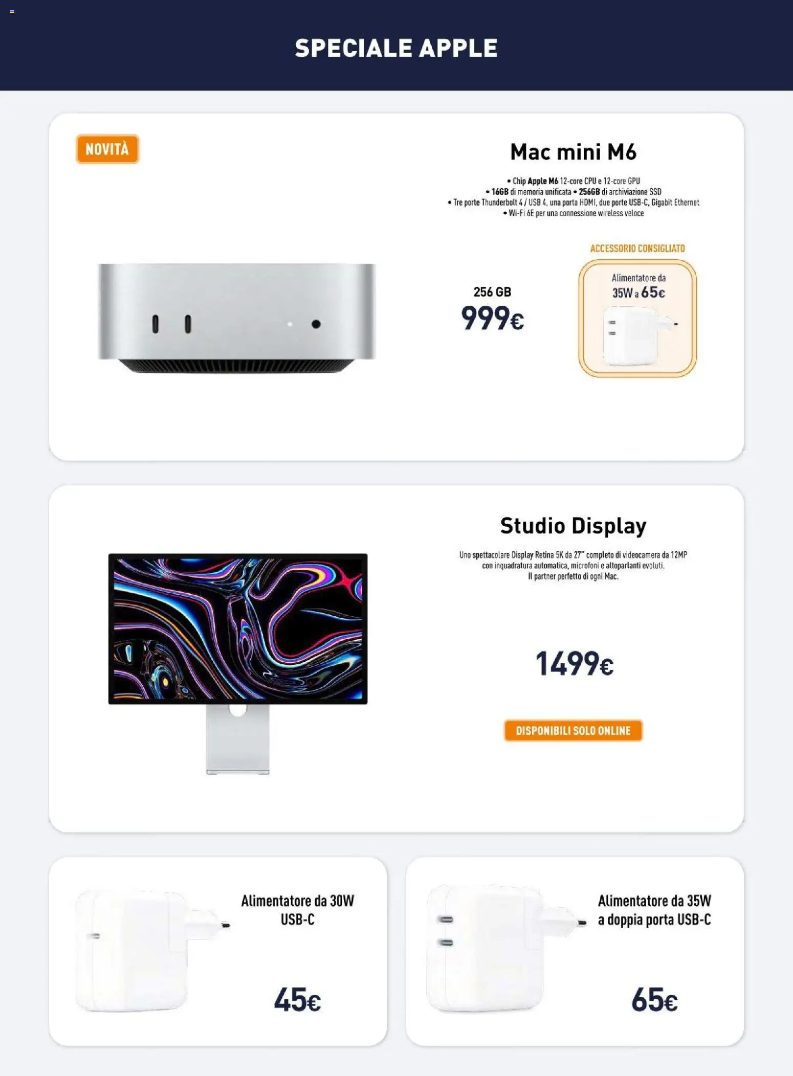 Anteprima dell'opuscolo Unieuro volantino Apple dal negozio Unieuro valido da 23/10/2026 - Porta, USB, Videocamera