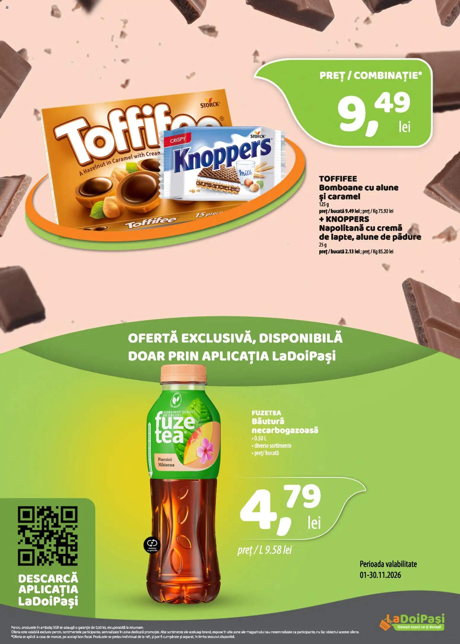 Previzualizarea de cataloage: LaDoiPași LaDoiPași Catalog valabil de la 01.11.2026 - Bomboane, Toffifee, Cremă, Alune, Piersici, Aplică, Alune de pădure
