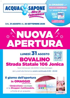 Anteprima dell'opuscolo Acqua e Sapone volantino Bovalino dal negozio Acqua e Sapone valido da 31/08/2026