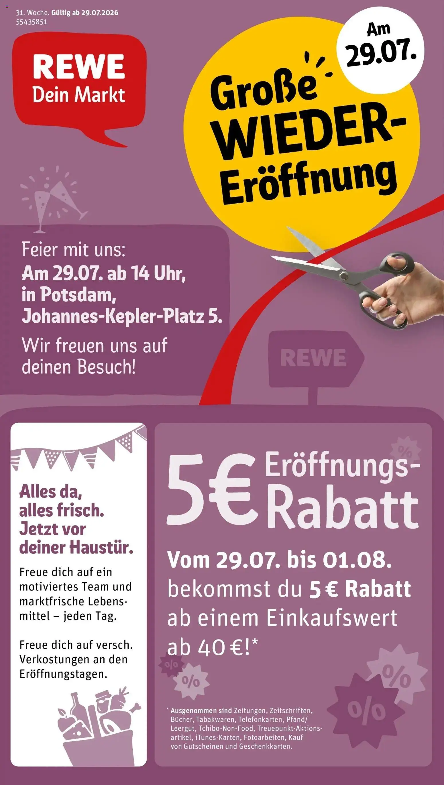 Vorschau von dem Prospekt des Geschäftes Rewe, gültig ab dem 27.07.2026