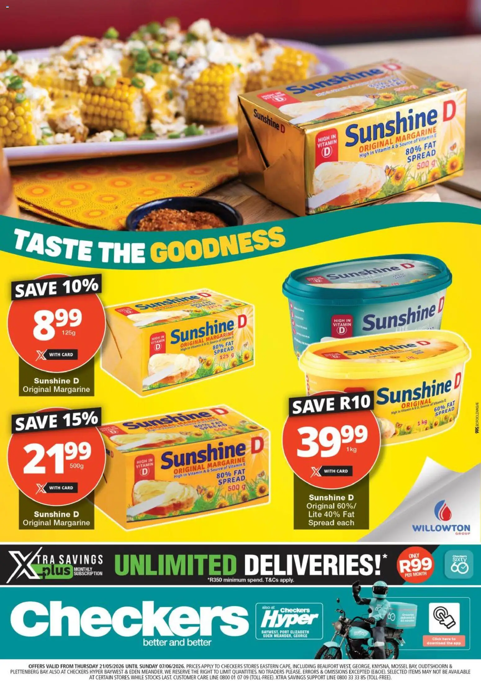 Preview of Checkers flyer valid from 21/05/2026 - Margarine, Spread, Fat spread