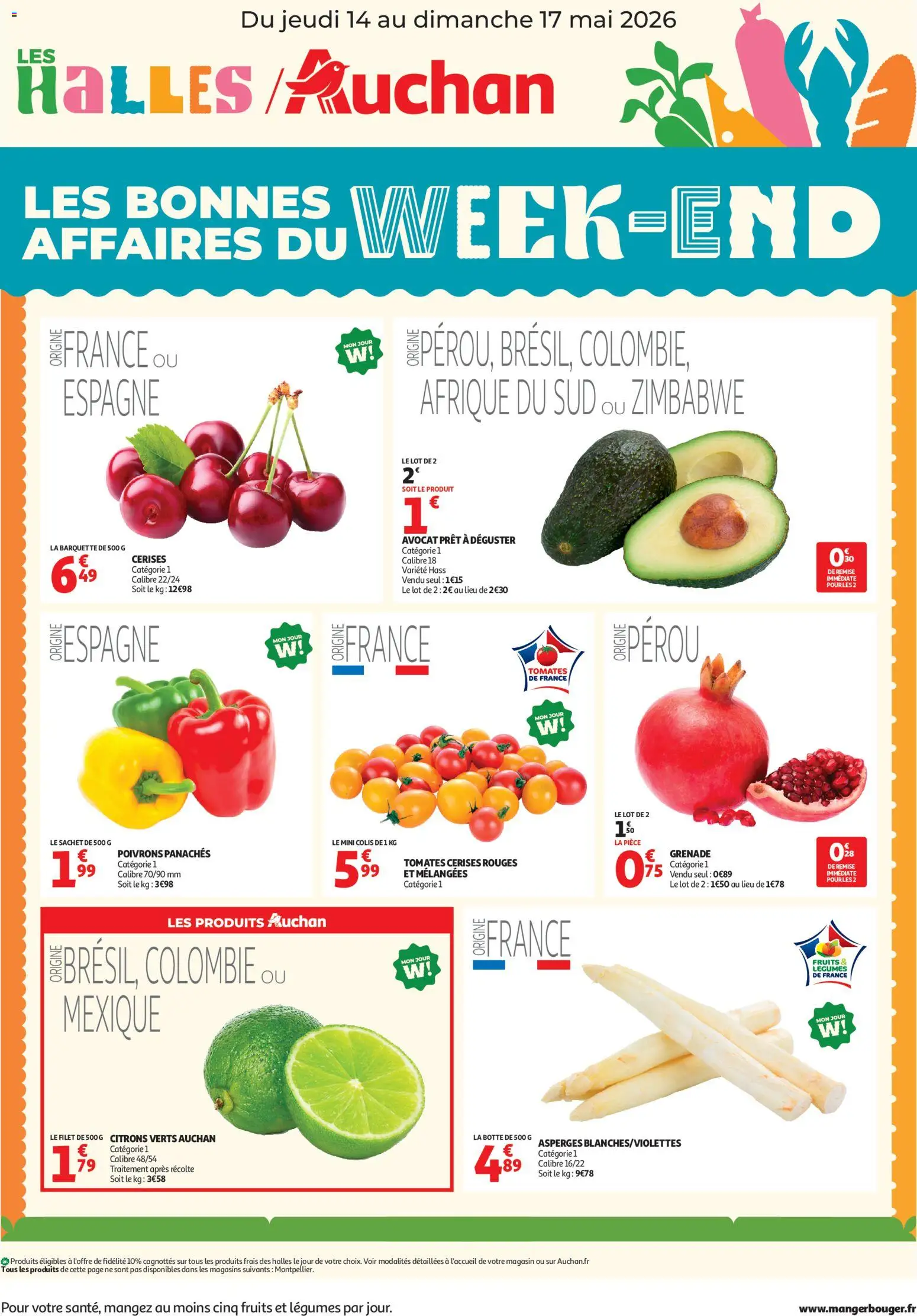 Prévisualisation de Auchan les bons plans du week-end dans votre hyper du magasin Auchan formulaire valide 14/05/2026