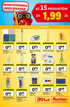 Pogląd gazetki "Auchan gazetka - Wyprawka Hipermarket" ze sklepu Auchan ważnej od 01.09.2026