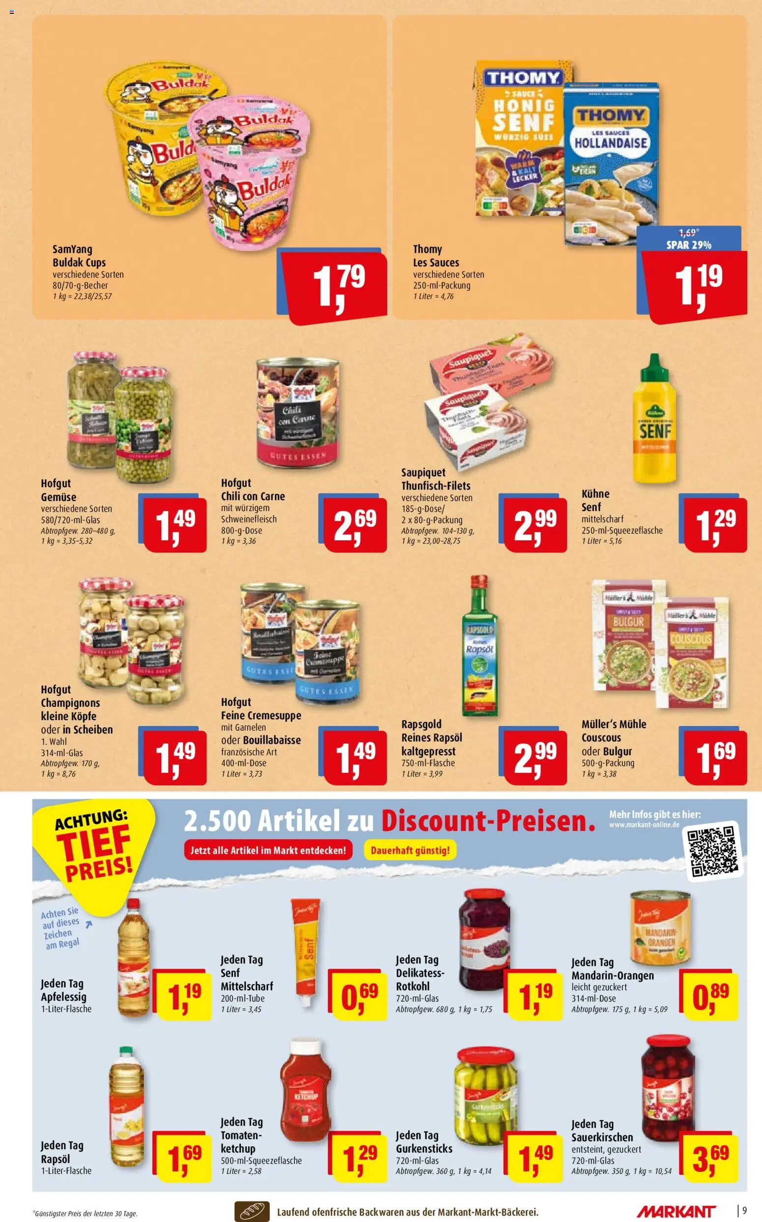 Vorschau von dem Prospekt des Geschäftes Markant, gültig ab dem 07.09.2026 - Gemüse, Garnelen, Rotkohl, Mühle, Rapsöl, Tomaten, Schweinefleisch, Ofenfrische