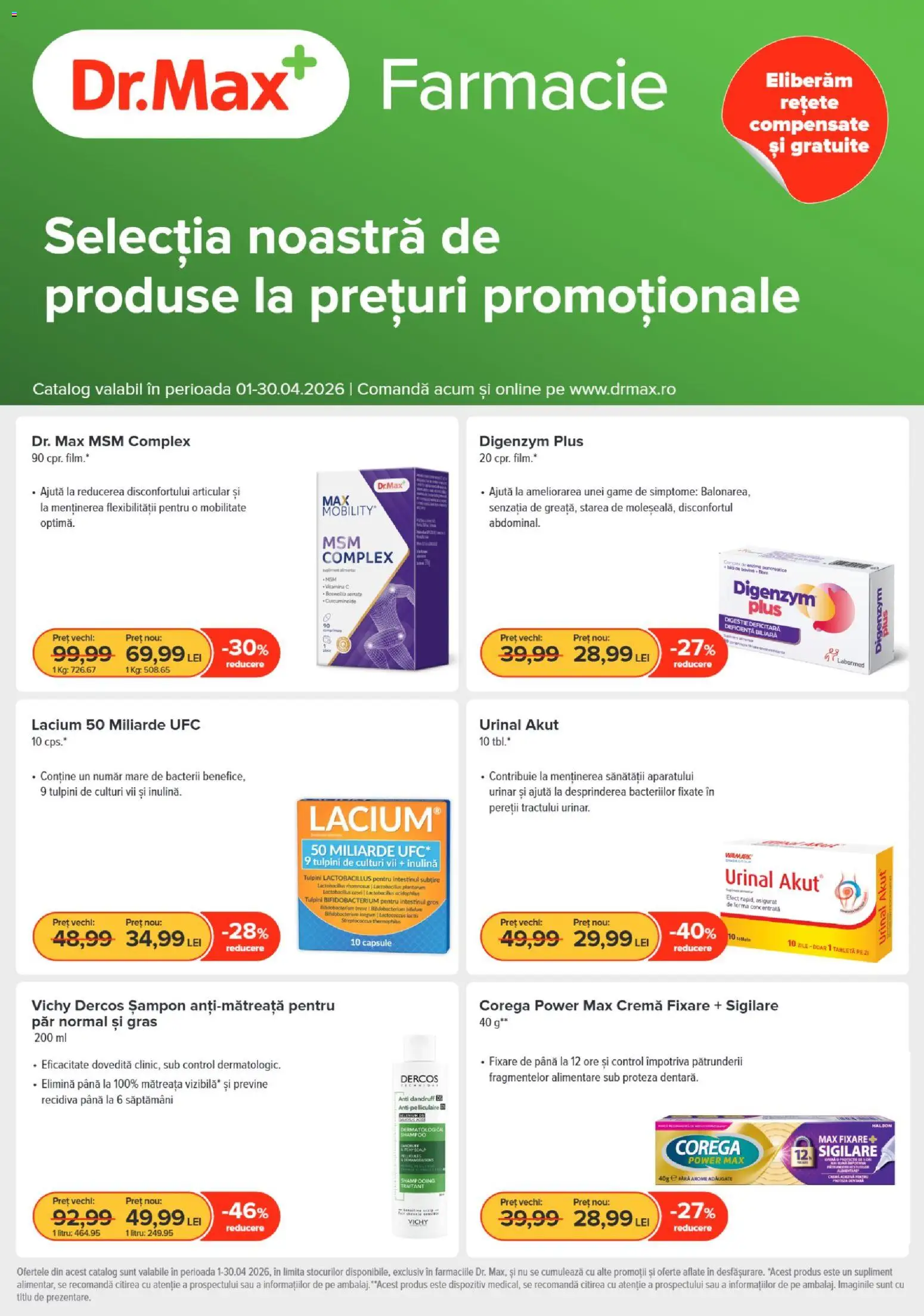 Previzualizarea de cataloage: Dr.Max Dr.Max Catalog valabil de la 01.04.2026 - Tabletă, Șampon, Power, Plus, Cremă