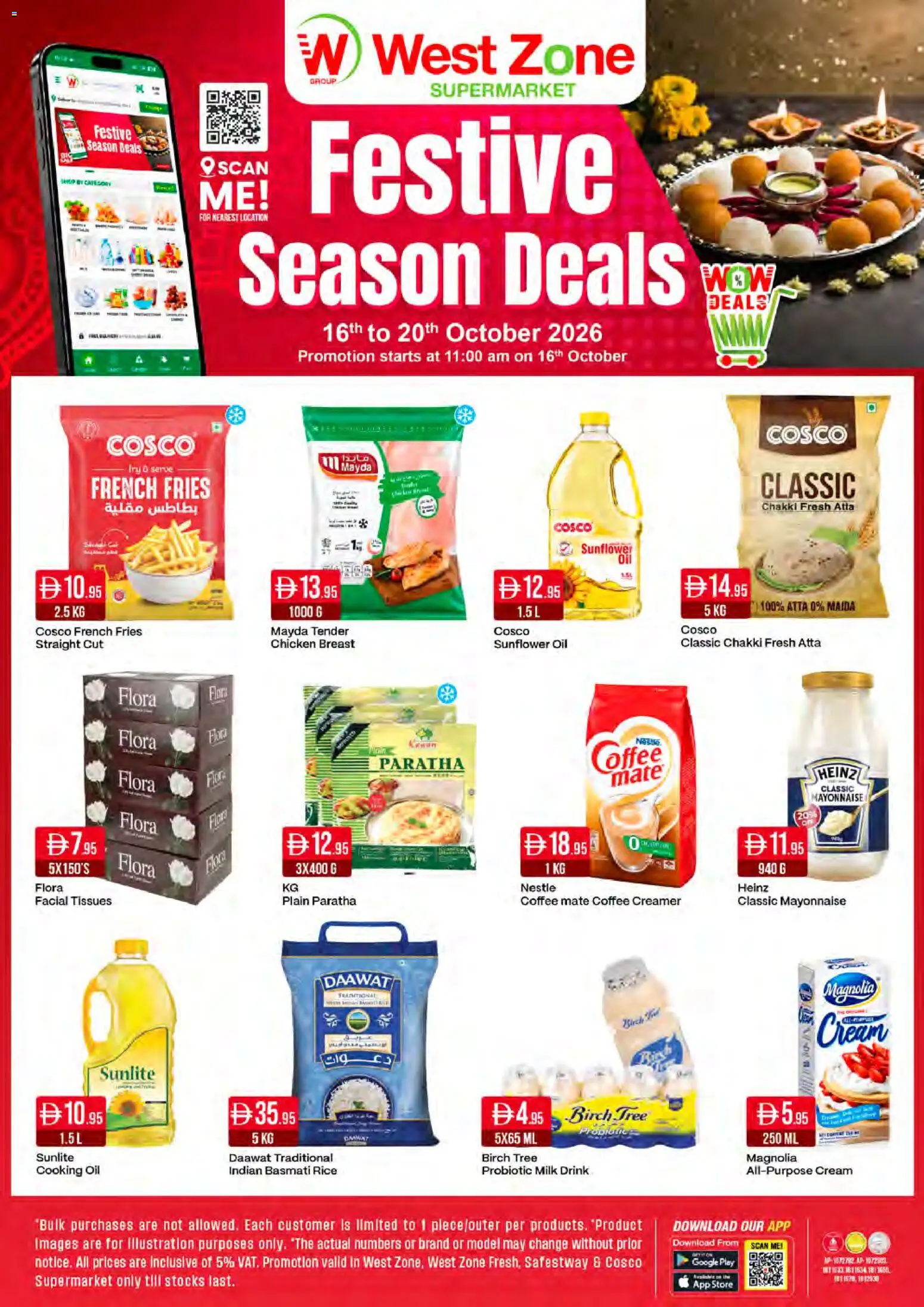 Preview of the catalogue Westzone Supermarket offers of store Westzone Supermarket valid from 16 Oct, 2026 - Coffee, Milk, Oil, Rice, Cream, Mayonnaise, Tissues, Creamer