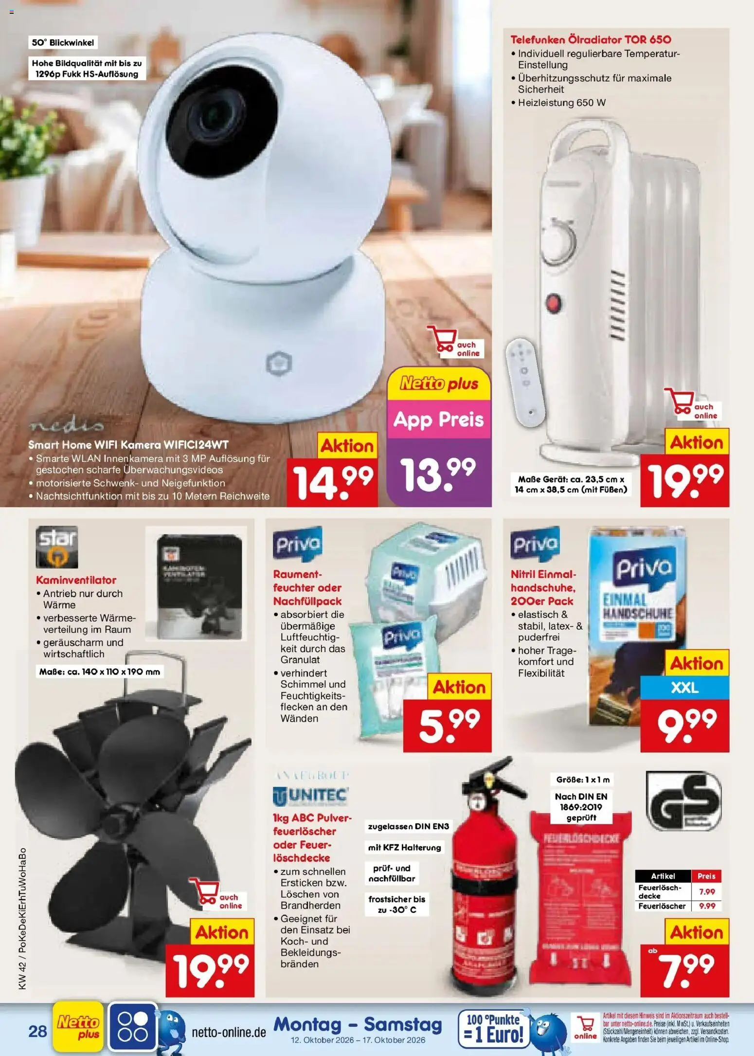 Vorschau von dem Prospekt des Geschäftes Netto Marken-Discount, gültig ab dem 12.10.2026 - Kamera, Decke, Handschuhe