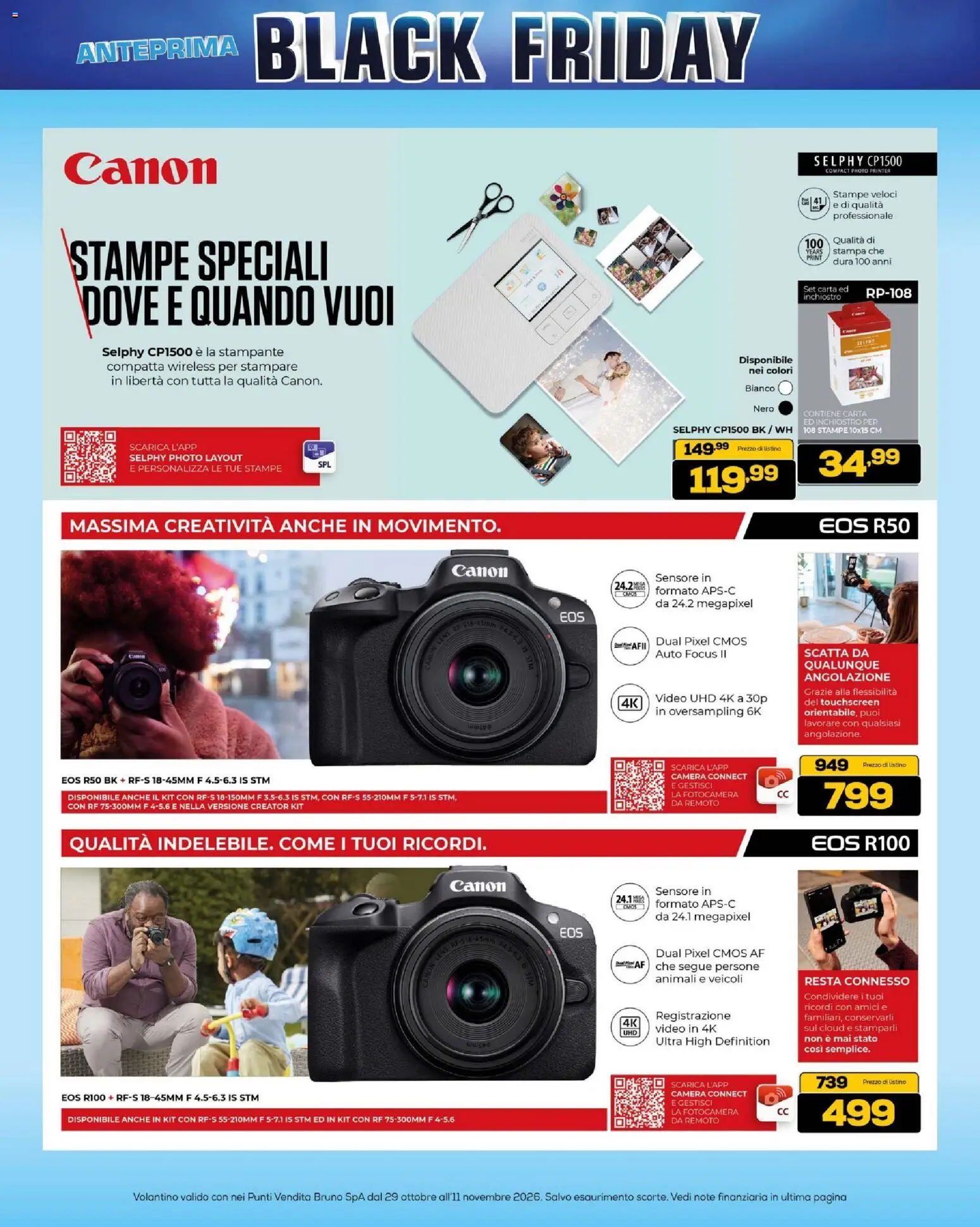 Anteprima dell'opuscolo BRUNO Black Friday dal negozio BRUNO valido da 29/10/2026 - Video, Stampa, Stampante, Fotocamera