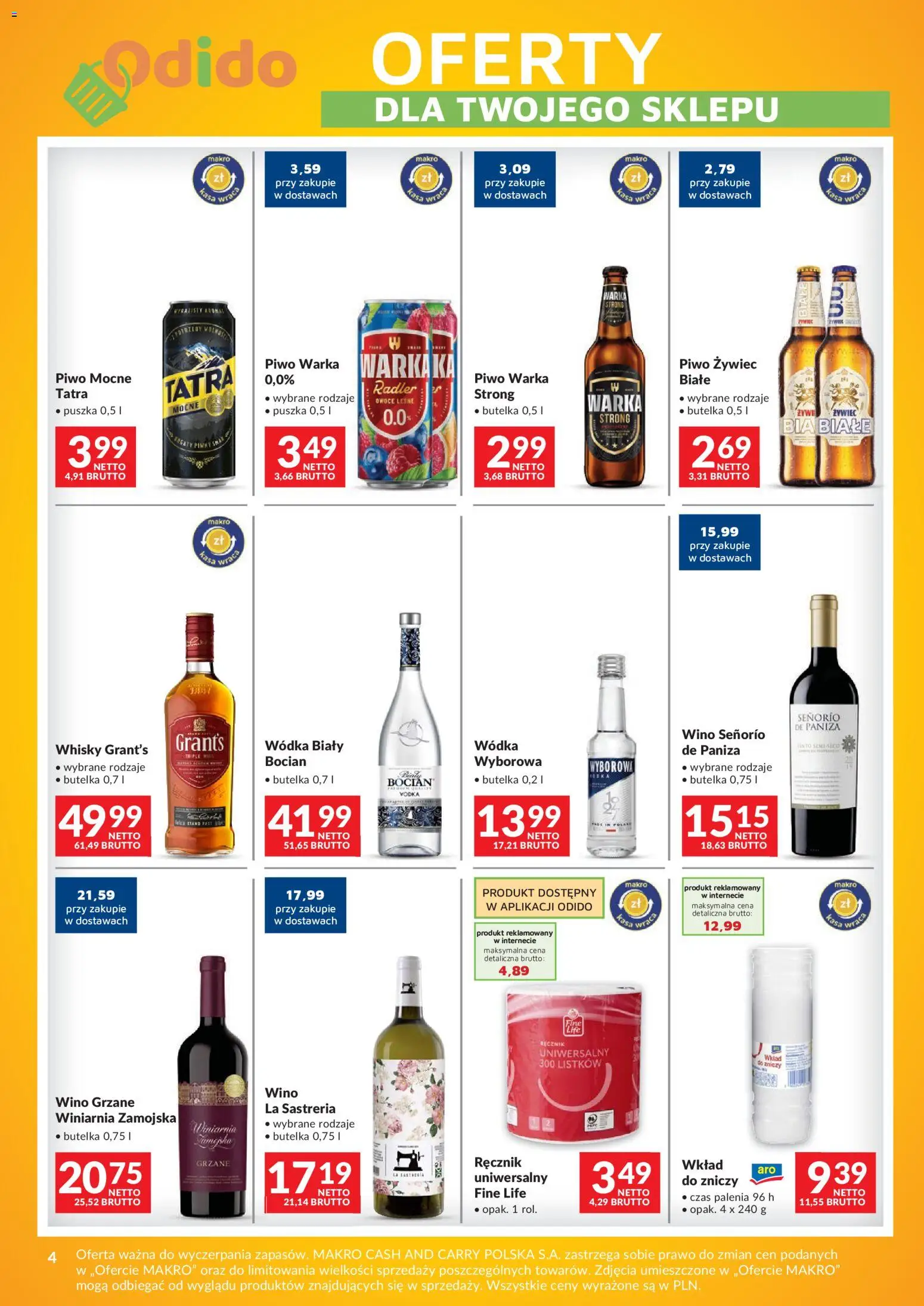 Pogląd gazetki "Makro gazetka - Odido" ze sklepu Makro ważnej od 23.10.2026 - Warka, Wino, Winiarnia Zamojska, Vodka, Radler, Owoce leśne, Piwo Warka, Wino Winiarnia Zamojska
