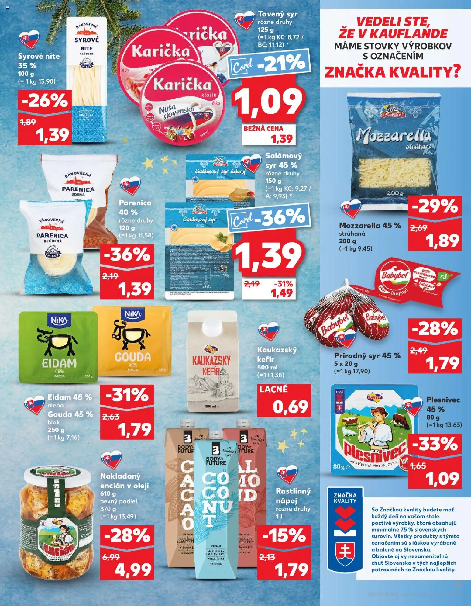 Náhľad Kaufland letáku platného od 06.11.2025 - Syr, Mozzarella, Gouda, Eidam, Encián