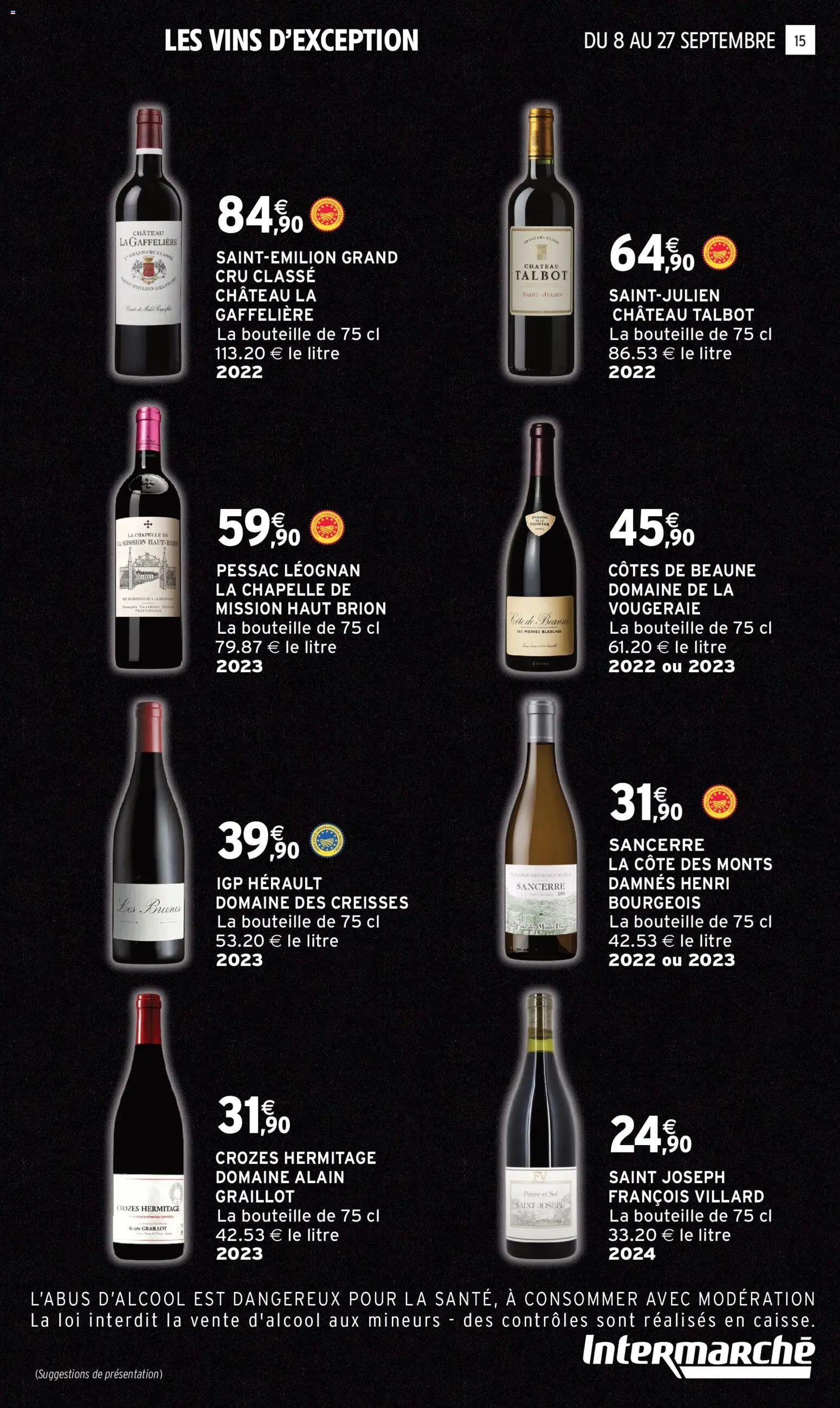 Prévisualisation de Intermarché - Foire aux vins du magasin Intermarché formulaire valide 08/09/2026 - Bouteille