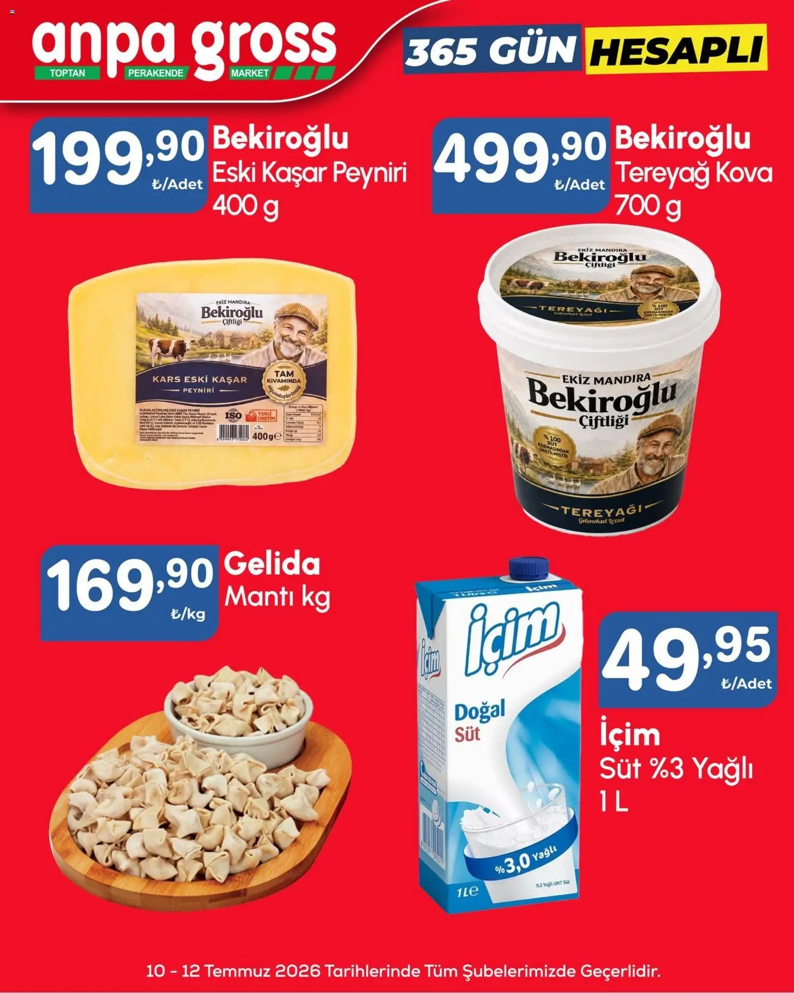 Anpa Gross Anpa Gross - Hafta sonu fırsatları 10.07.2026 - Broşürünün önizlemesi - Süt, Tereyağı