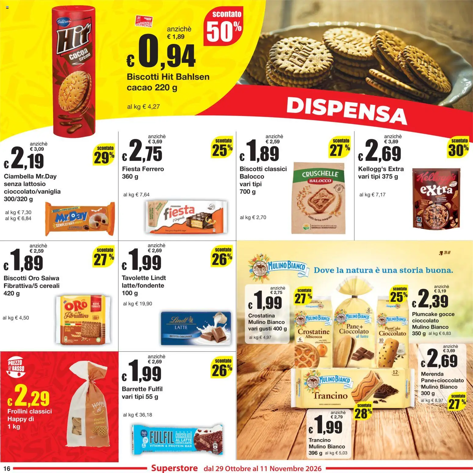 Anteprima dell'opuscolo Sì con Te volantino Superstore dal negozio Sì con Te valido da 29/10/2026 - Pane, Cioccolato, Lindt, Plumcake, Farina, Cacao, Basso, Crostatine