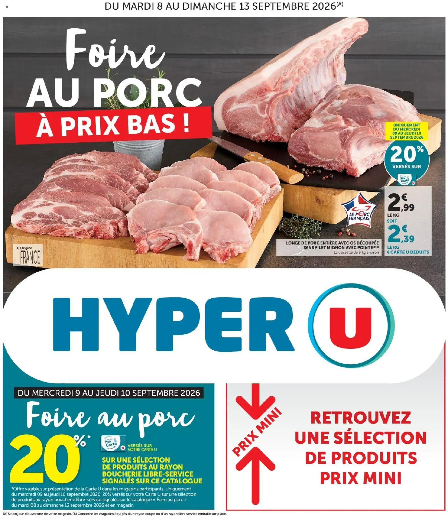 Prévisualisation de Hyper U - La foire au porc à prix bas du magasin Hyper U formulaire valide 08/09/2026