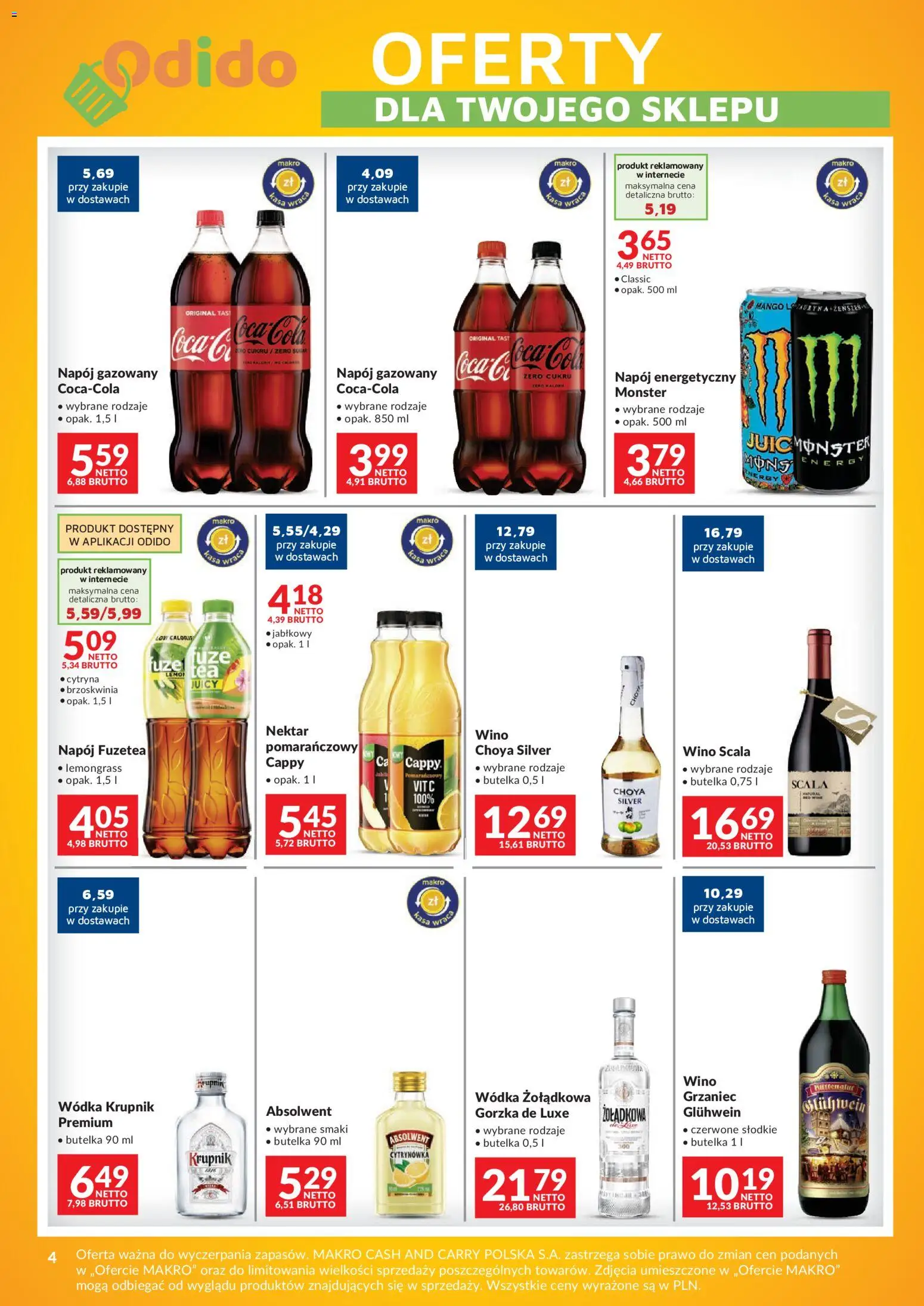 Pogląd gazetki "Makro gazetka - Odido Oferty dla Twojego sklepu" ze sklepu Makro ważnej od 09.10.2026 - Mango, Krupnik, Wino, Wódka, Brzoskwinia, Cytryna, Krupnik wódka, Napój energetyczny