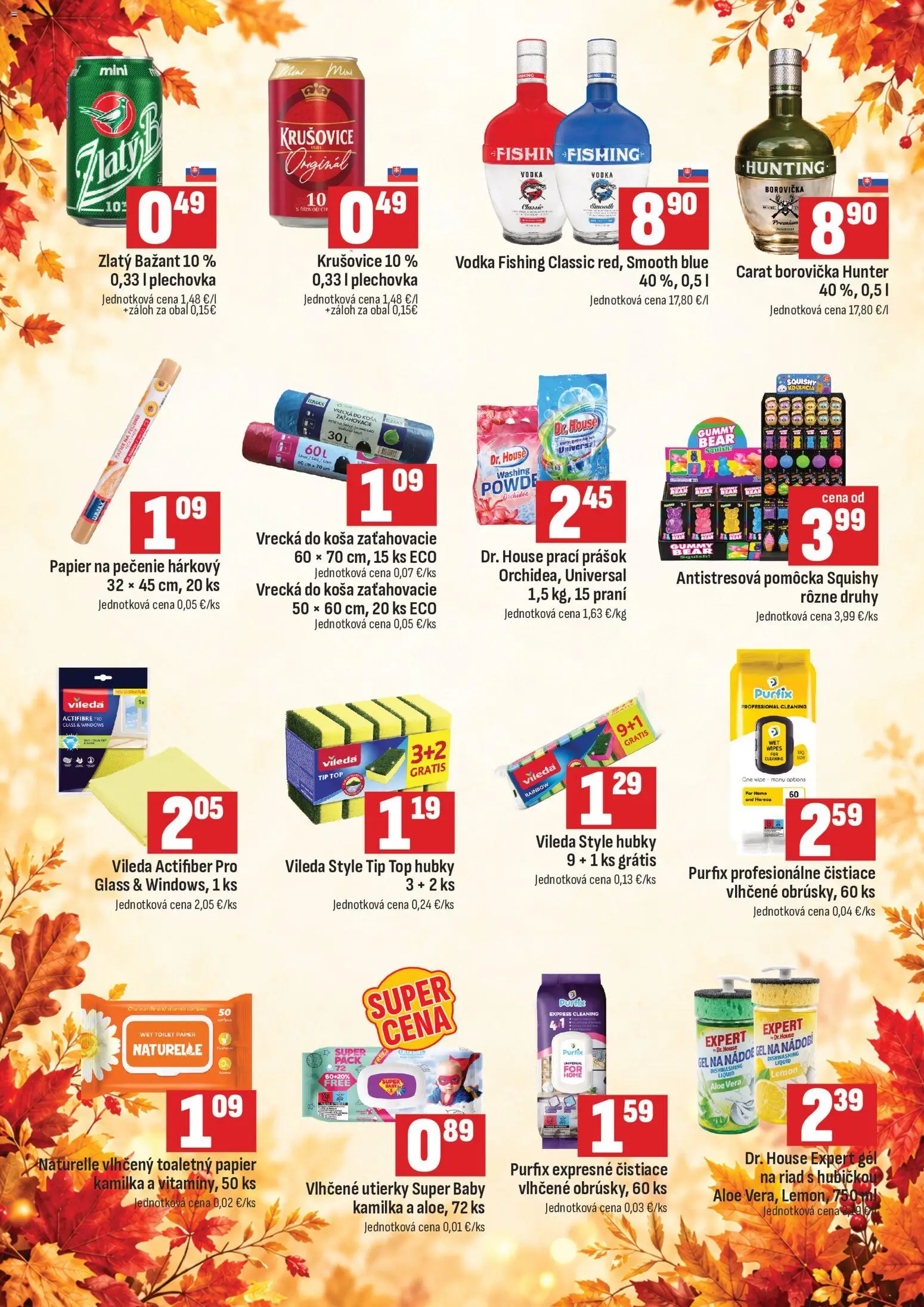 Náhľad COOP Jednota letáku platného od 19.10.2026 - Aloe Vera, Orchidea, Toaletný papier, Krušovice, Zlatý Bažant, Prací prášok, Papier na pečenie, Utierky